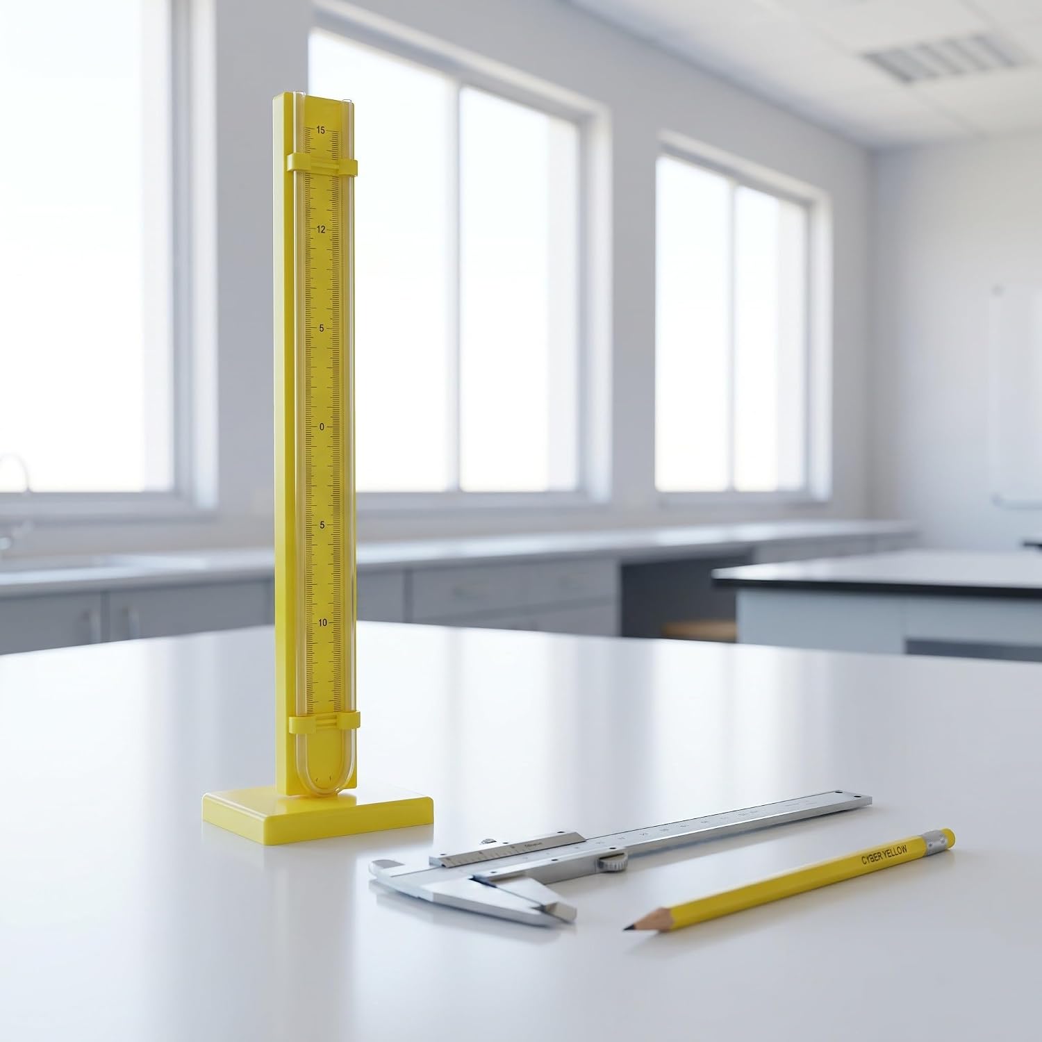 Manometer with Measurement Display and Science Experiment Plastic U-Shaped U Tube Pressure Gauge and Laser-Etched Scale Lines for Student Lab Manometer Activities