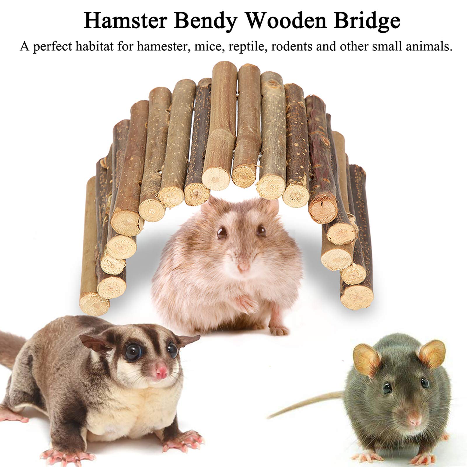 Haosie Tortoise House, 3.9 * 8.7in Hamster Bridge, Hamster Ladder Suitable for Reptile like Hamester Mice Rodents Chewing and Climbing - Image 4