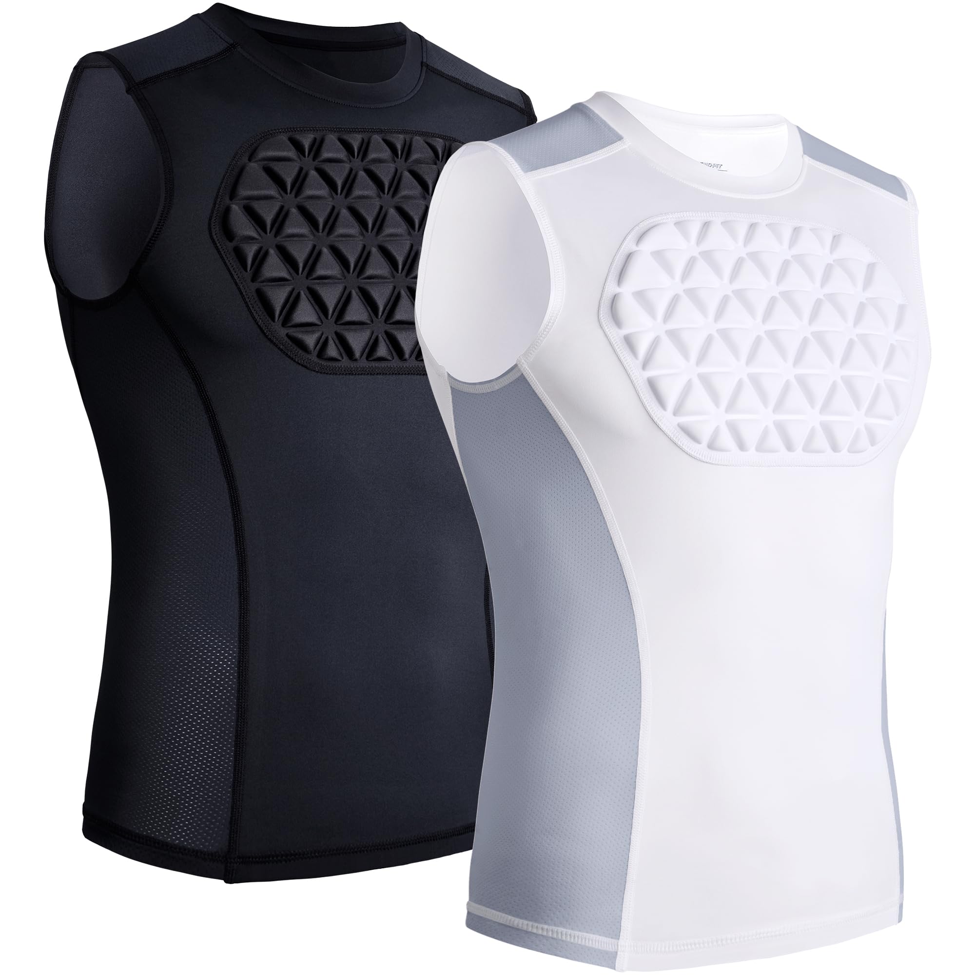 Legendfit Youth Baseball Chest Protector Padded Compression Shirt Support Softball Football Heart Sternum Guard - 2 Pack