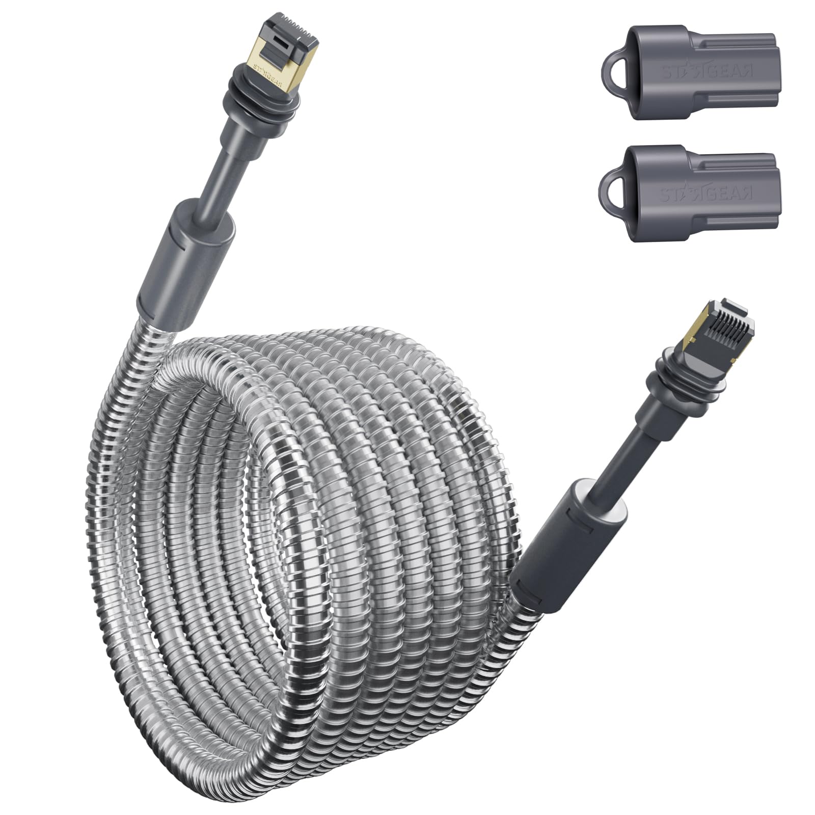 Starlink Mini Gen 3 Cable 82FT, Heavy Duty Starlink Ethenet Power Cable Replacement Extension Cord Stainless Steel Sleeve Starlink Accessories