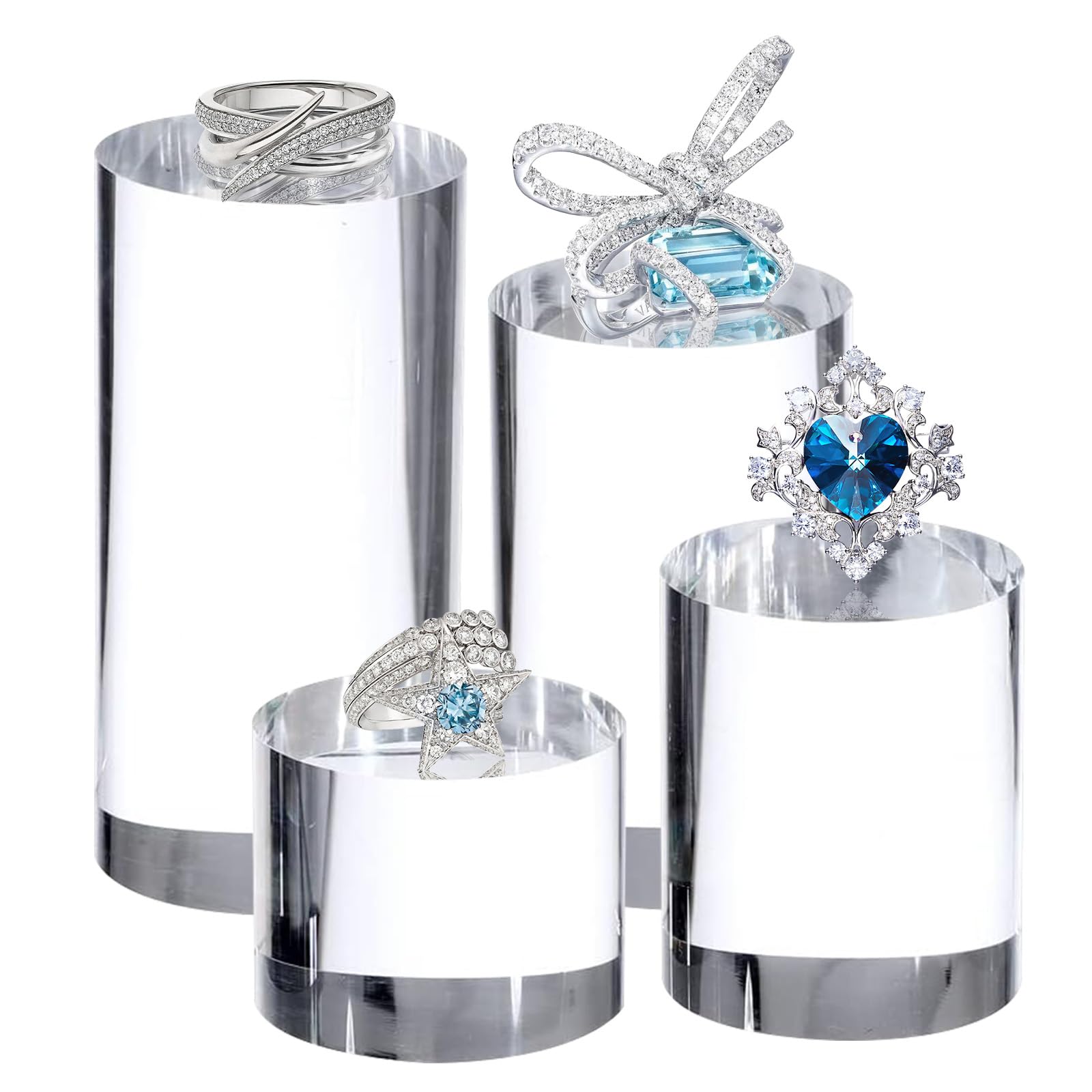 Snapklik.com : 4Pcs Acrylic Blocks For Display,Round Clear Polished ...