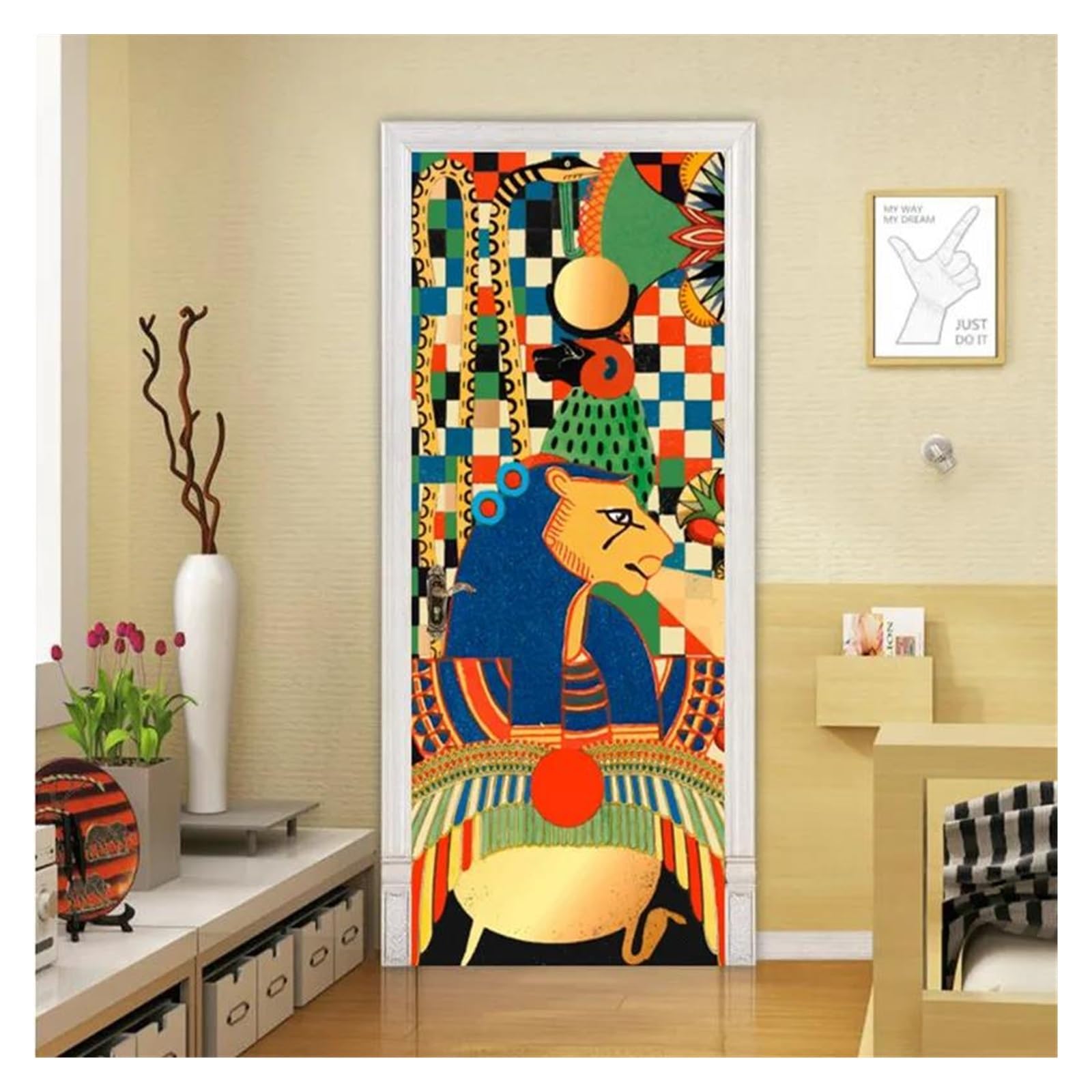 Couverture de porte adhésive 77x200cm pour masquer les défauts