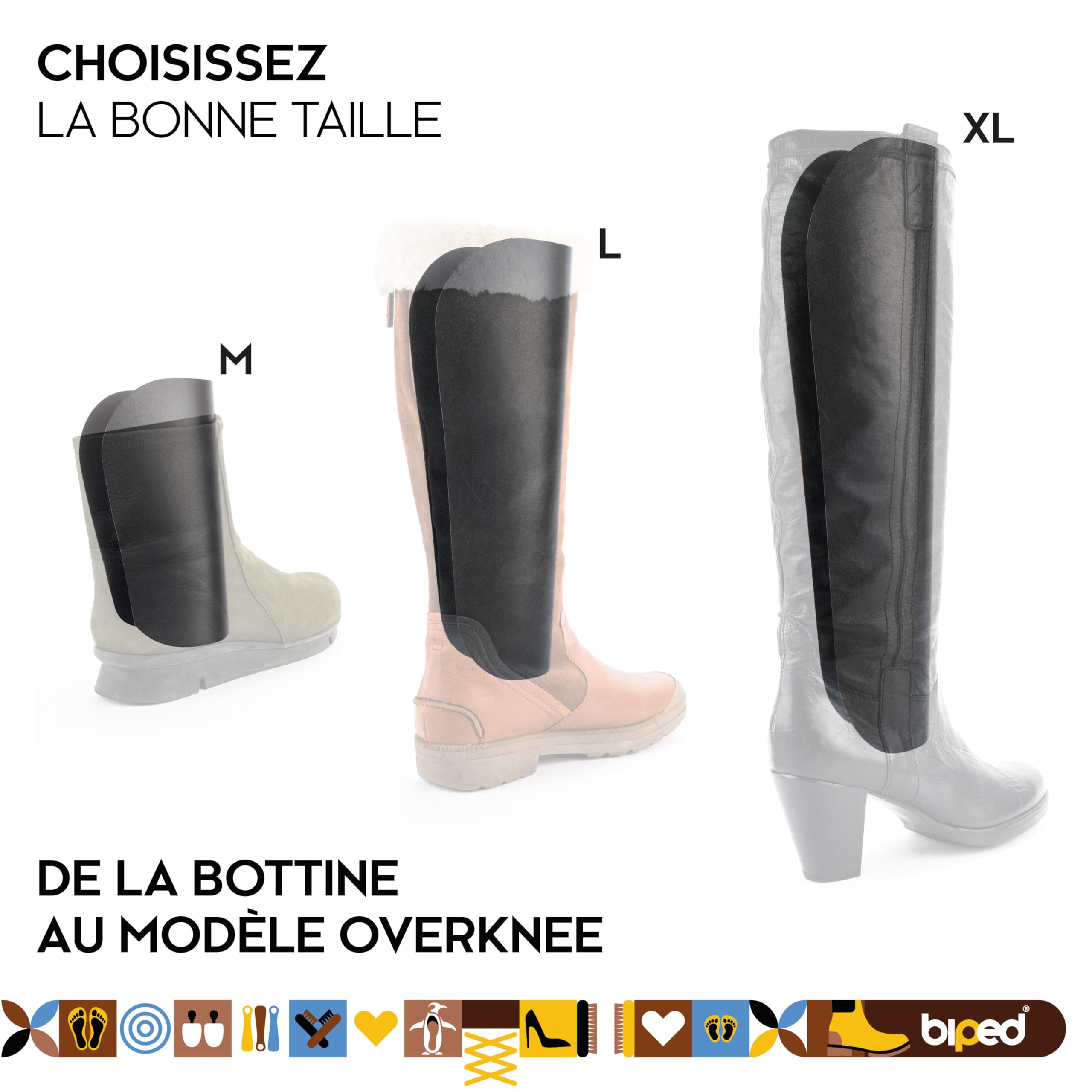 biped Tendeurs à bottes, lot de 5 paires - Tendeurs à enrouler - Pour ranger les bottes - Pour bottes, cuissardes et bottes d'équitation z1180