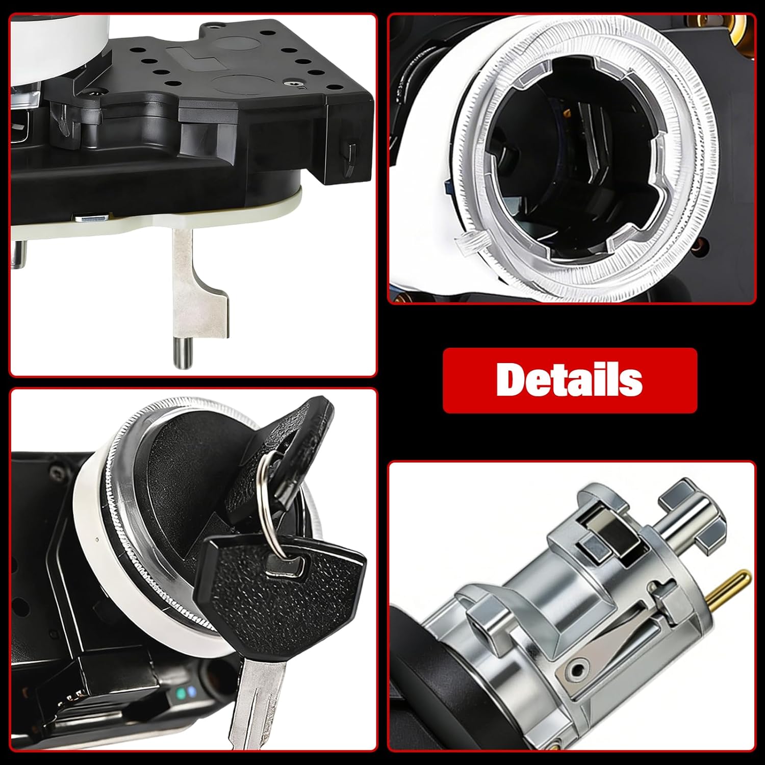 Ignition Switch with Lock Cylinder and 2 Keys, fit for 1994-2001 Dodge Ram 1500 2500 3500, Dakota, Durango, Viper, Compatible with Jeep Grand Cherokee 1997-1998, Replaces 56021346AB US255L