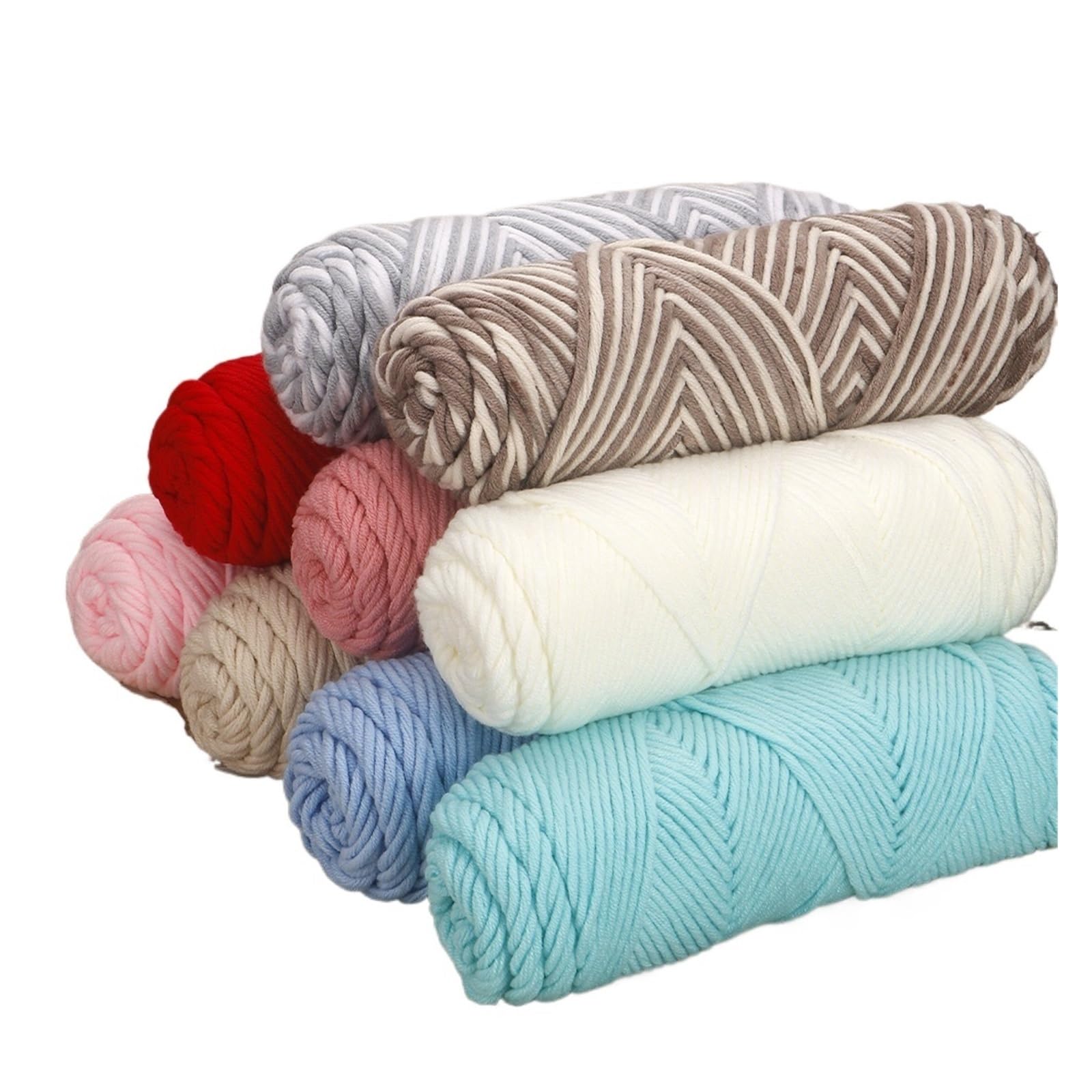 tianwandong 5 szt. Przędza bawełniana 17,63 uncji/500 g, lekka, gruba przędza czesankowa na drutach szydełkowy szalik sweter splot nici(21 Beige)
