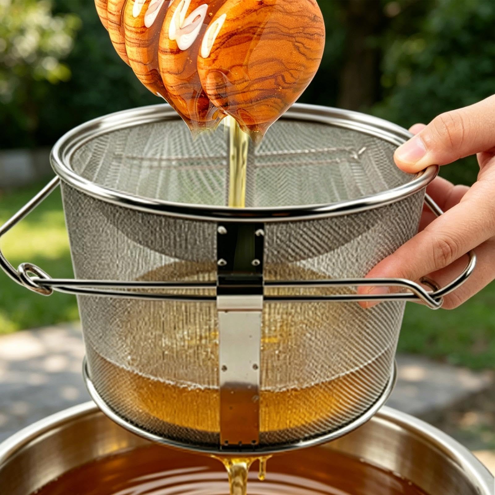 Estrattore per Miele Doppio Setaccio In Acciaio Inossidabile | Attrezzatura Per La Raccolta E Filtraggio Del Miele per Cucina Burro Apicoltura Alveare Apicoltori