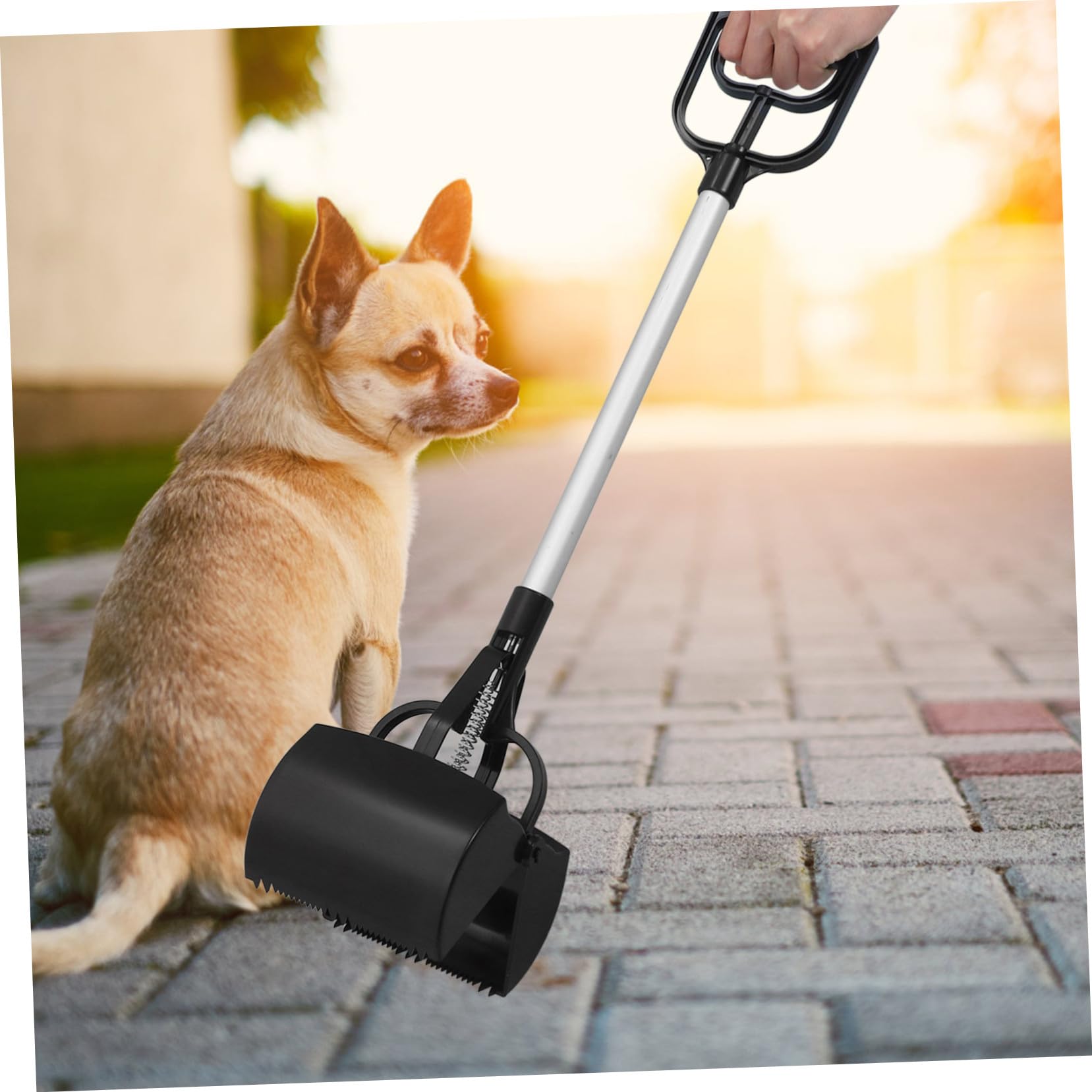 Ramasse-crottes pour Animaux à Long Manche, Outil de Nettoyage Solide en Plastique Noir, Nettoyage Extérieur, Usage Domestique, Animaux de Compagnie Chiens et Couleur Aléatoire