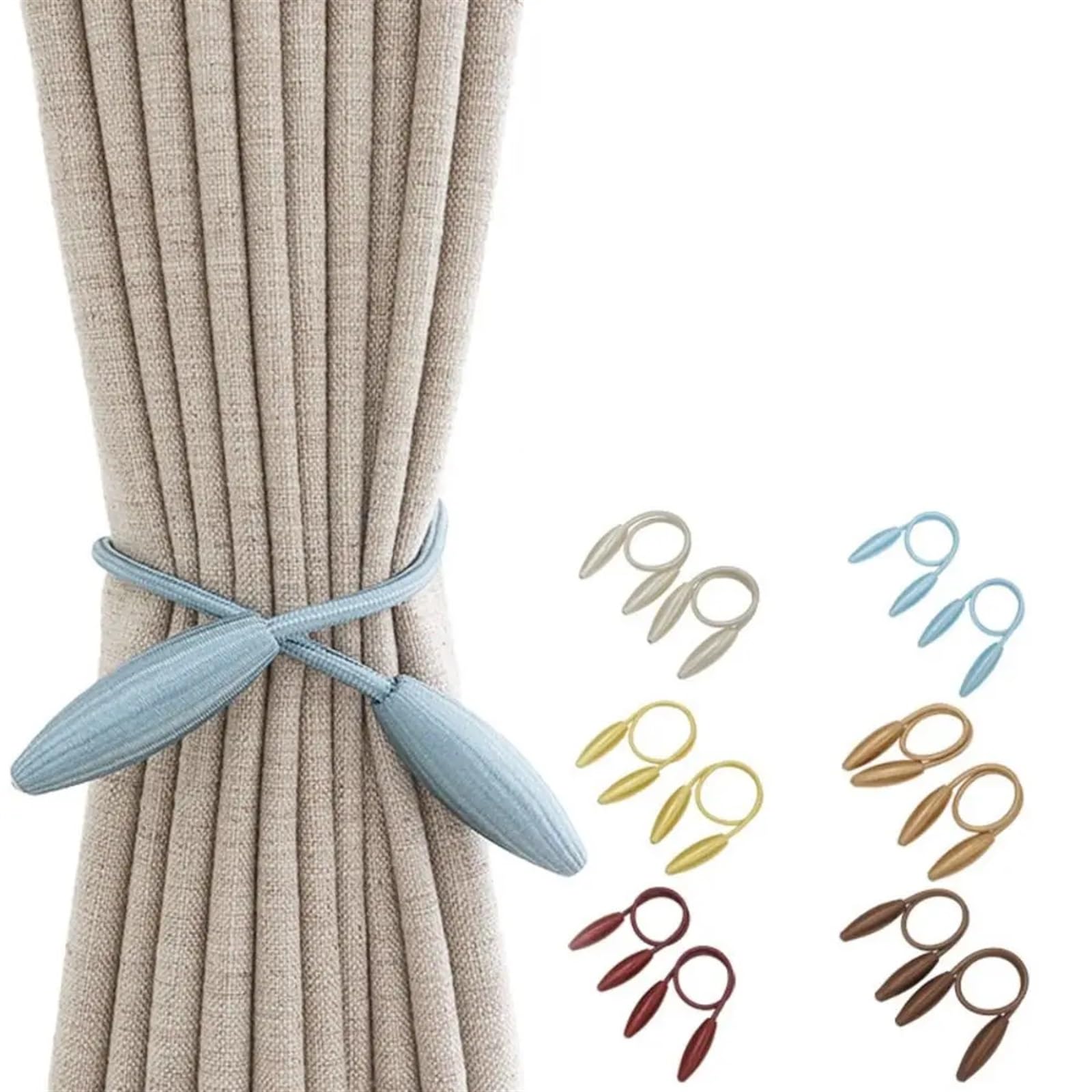 Juego de 2 alzapaños rojos para cortinas, diseño ajustable, material de aleación con correas para colgar, accesorios de cortina elegantes para decoración del hogar