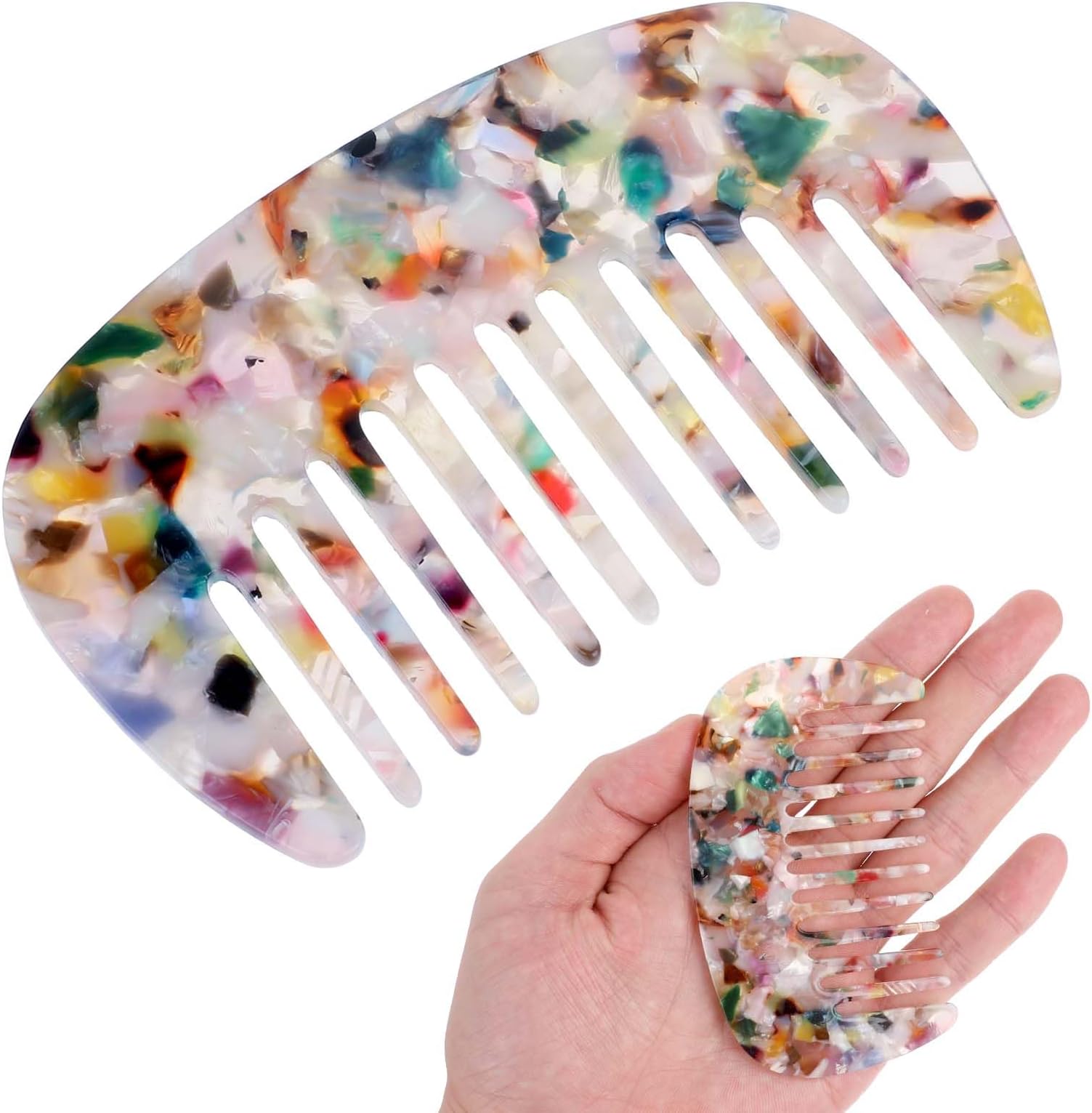 Amazon.com : Zhailyn Wide Tooth Comb, Tortoise Cellulose Acetate Round ...