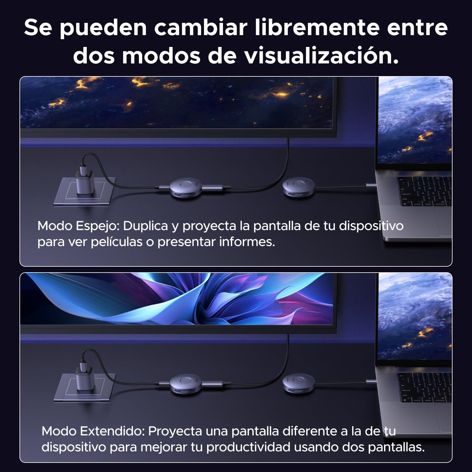UGREEN Trasmettitore e Ricevitore HDMI Wireless USB C TX HDMI RX Magnetico 1080P 60Hz 50M Plug Play 5G WiFi Trasmissione PD 30W Compatibile con iPhone 17 Pro Max Air 16 Macbook Air Pro iPad Monitor