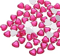 Vista 15 de MECCANIXITY 60 piezas de diamantes de imitación acrílicos de corazón de 0.59 pulgadas (0.591 in) con parte trasera plana, gemas de plástico