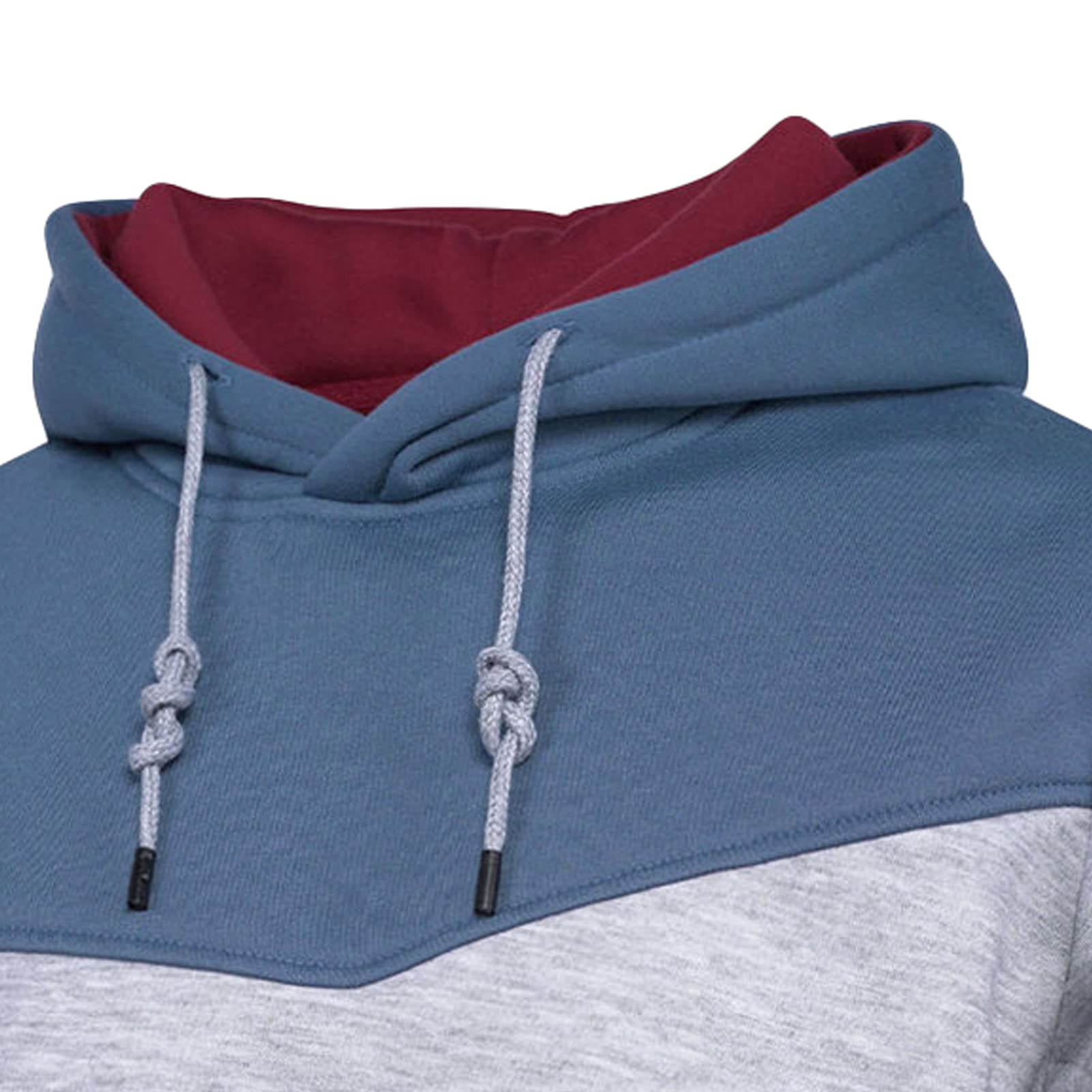 Maiyifu-GJ Camo Loose Fit Hoodies for Men Color Block Sport Hooded Sweatshirt Long Sleeve Contrast Color Pullover Hoodie (Blue 2,XX-Large)