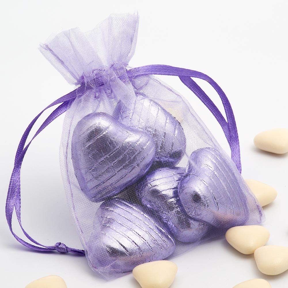 100pcs Purple Luxury Organza Gift Bags Jewellery Pouches Xmas Wedding Party Candy Sweet Favours Gifts Bag 9 x 12 cm - Image 2