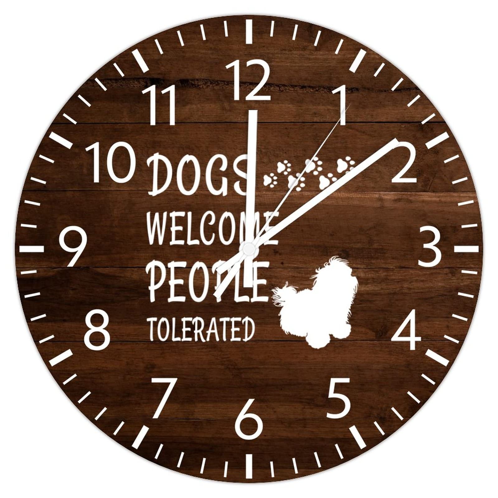 Horloge murale de chambre decoration interieure theme chien diametre 30cm