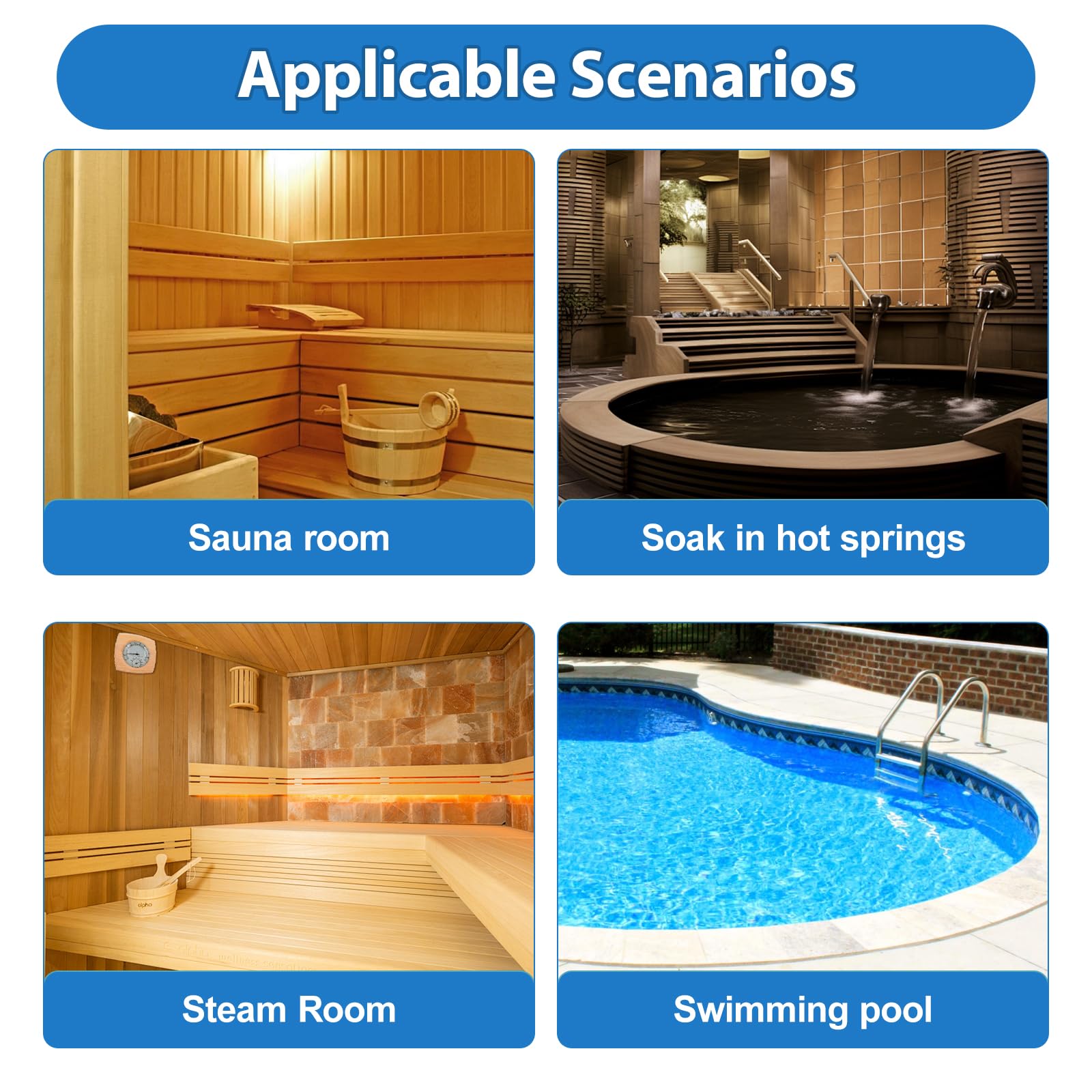 Termometro per sauna, Igrometro digitale per sauna Termometro per interni Misuratore di umidità per stanza da bagno con flusso di sudore Sauna Accessori