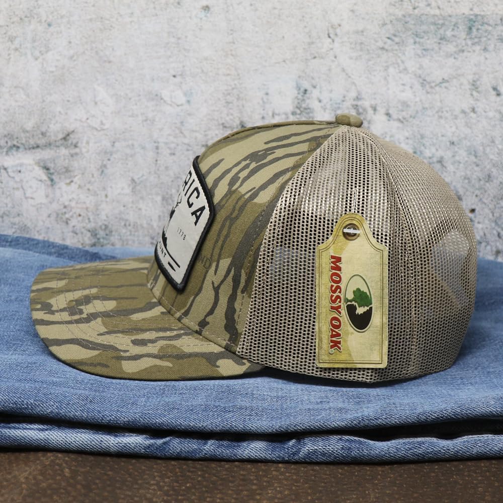 America We Hunt Patch Snapback Hat, Adjustable Mesh Baseball Cap, Embroidered Trucker Hat, Unisex, One Size