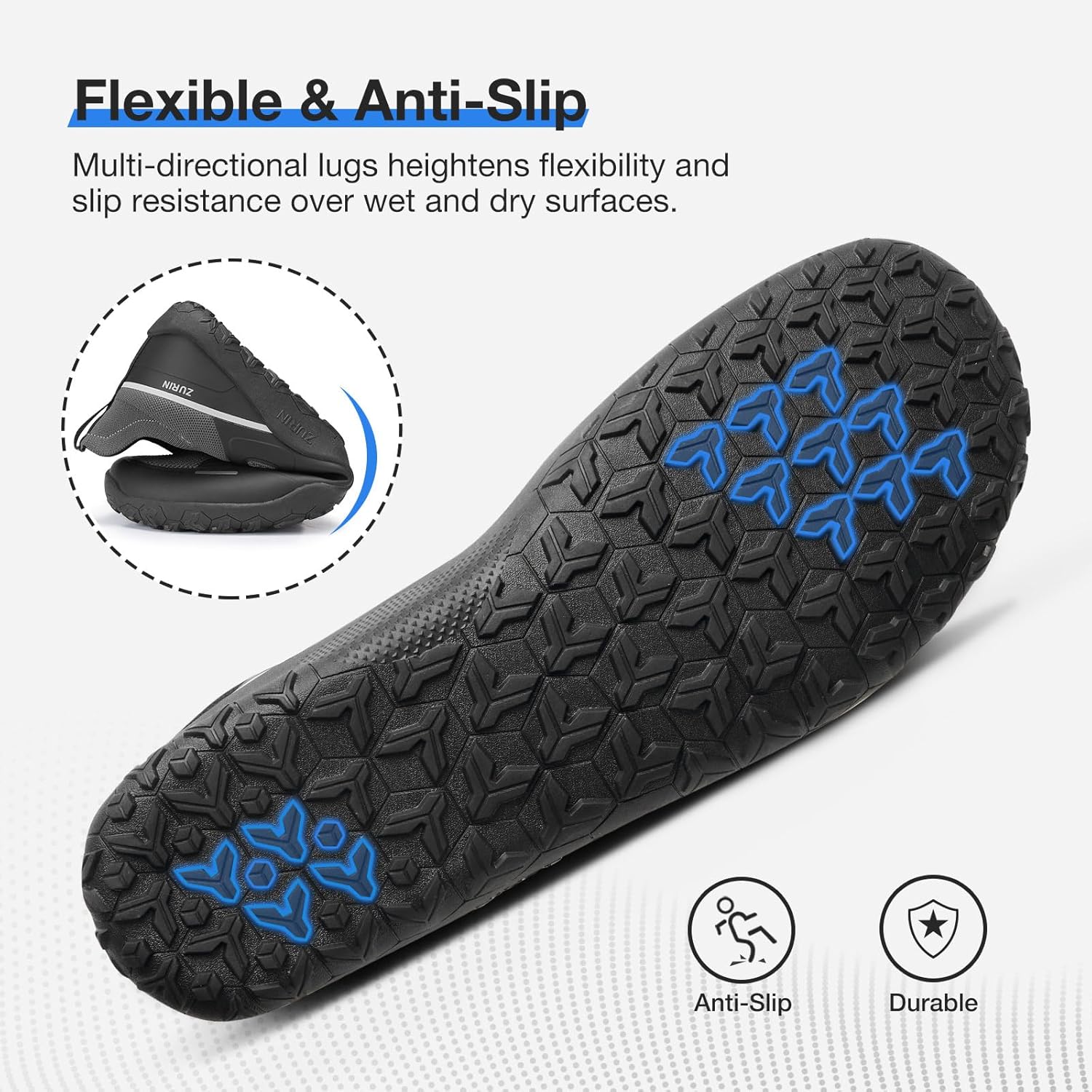 ZURIN Men's Barefoot Training Shoes-Wide Toe Box | Zero Drop Sole | Slip On | Gym Cross Trainers for Walking Weightlifting Workout Trail Running Hiking - Image 5