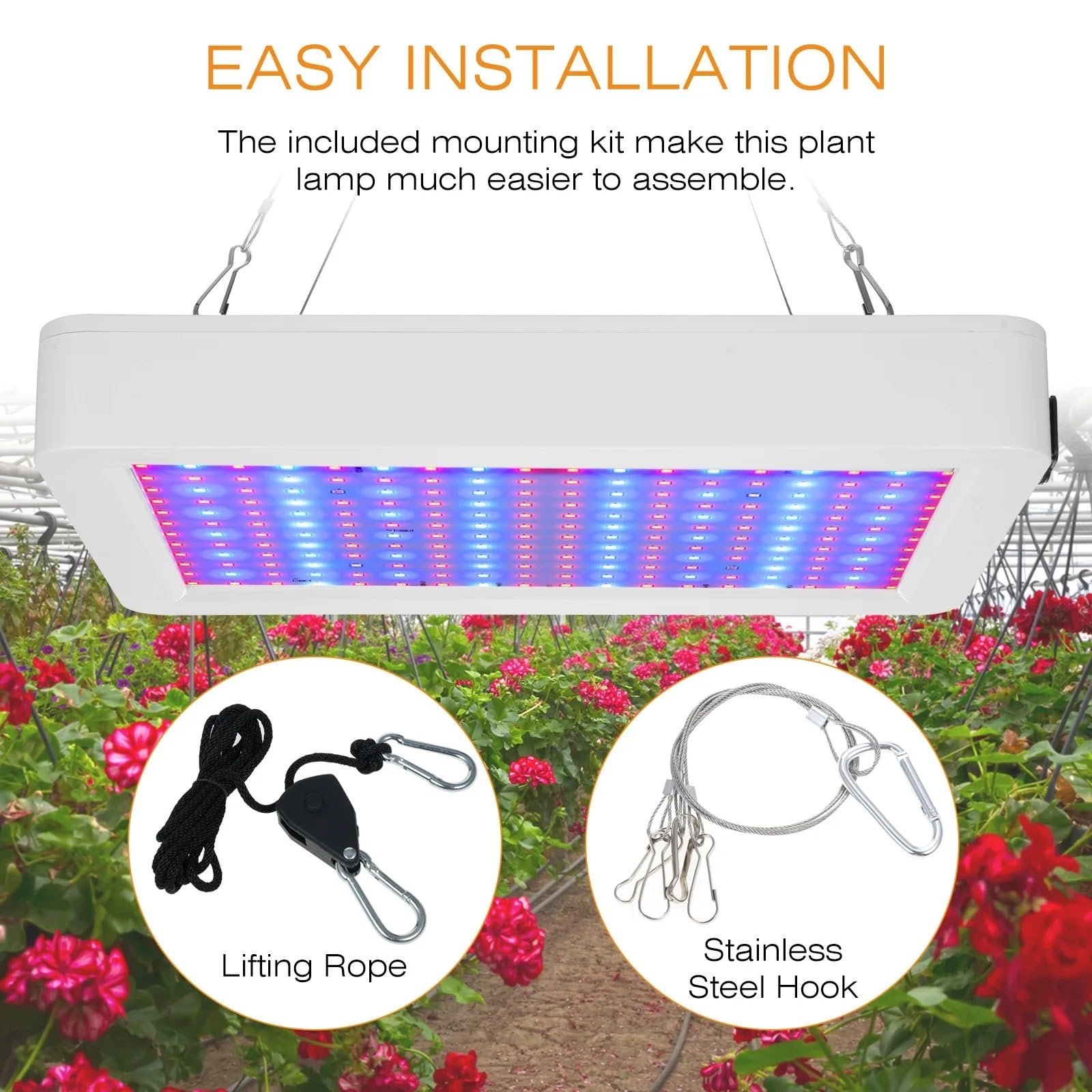 Grow Light, 1000W/2000W LED Full Spectrum LED Growing Light IP65 Lampadine for piante Lampada idroponica Lampade for serre Illuminazione for la crescita dei fiori(312 leds)