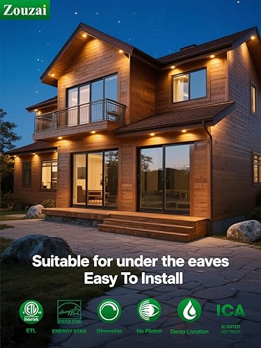 Miniatura 9 de zouzai Luz empotrable LED de cardán ajustable de 4 pulgadas, 5CCT de 4 pulgadas, direccional de 360+90, regulable, iluminación decorativa para el