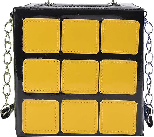 Miniatura 3 de QZUnique Bolso de mano con forma de cubo lindo para mujer, bolso de hombro mágico con correa de hombro larga estupenda