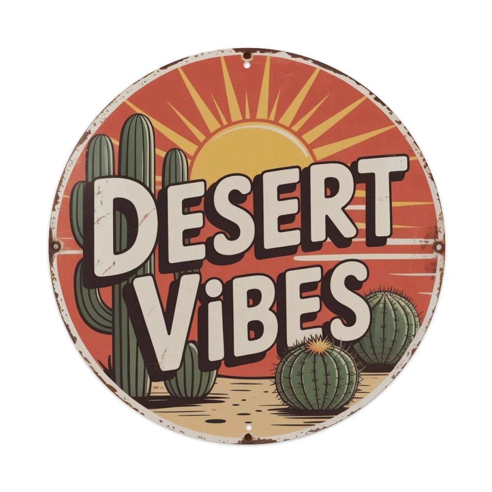 Lvalogy Style Desert Vibes Retro Comic Metal Tin Sign Plaque