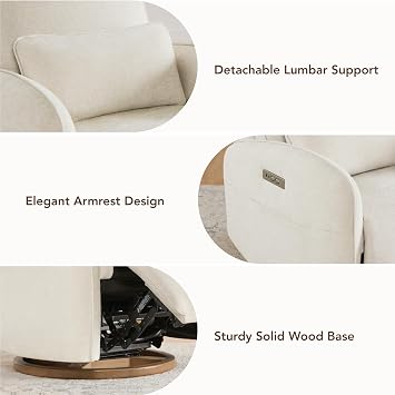 CHITA Power Swivel Glider Recliner Chair, Nursery Rocker, Fabric in Linen