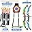 TEMI 2 Pack Archery Set - Includes 2 Bows, 20 Suction Cup Arrows & 2 Quivers & Standing Target, Outdoor Light Up Toys for Kids Boys Girls