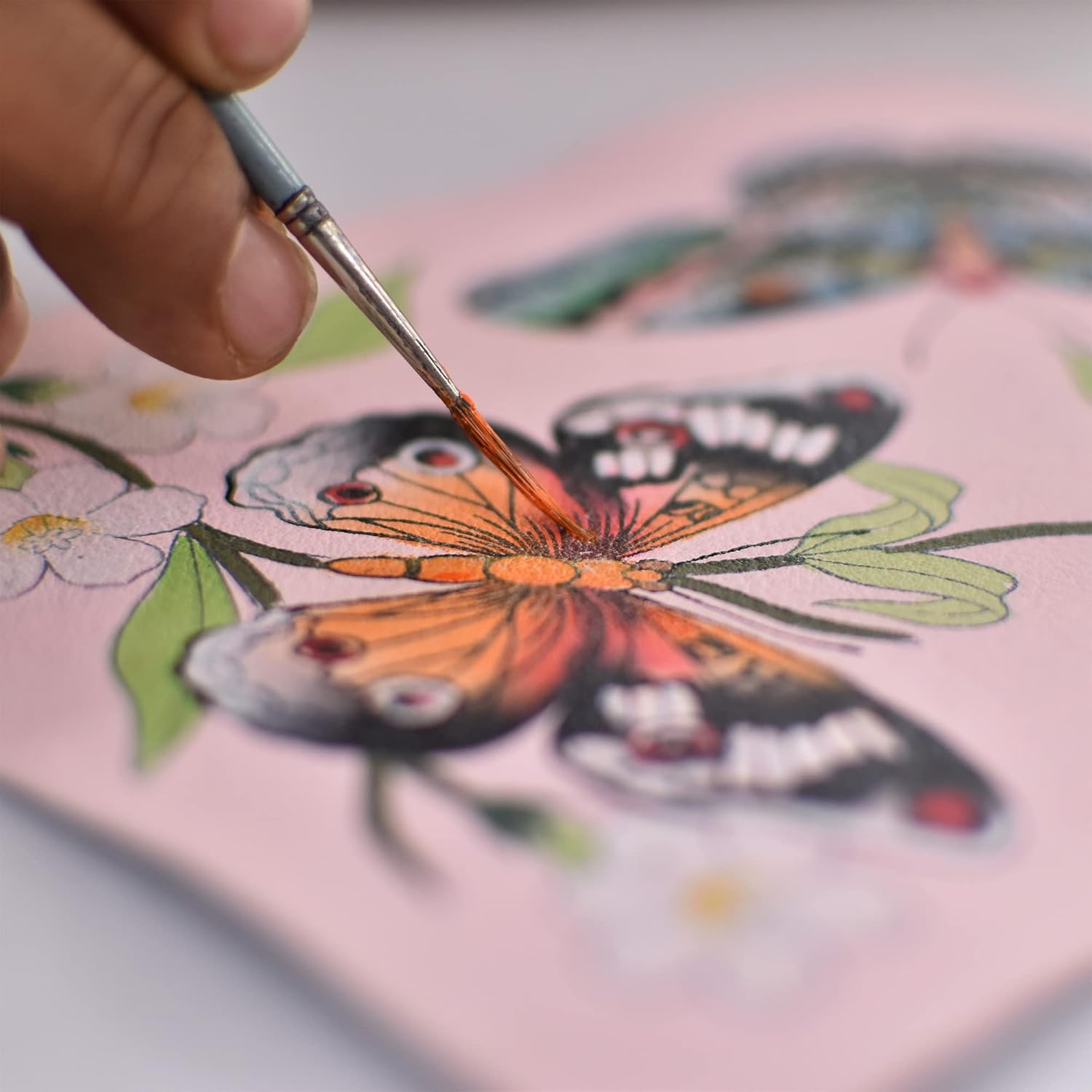 Anuschka Women’s Hand-Painted Genuine Leather Accordion Style Credit and Business Card Holder - Butterfly Melody - Image 4