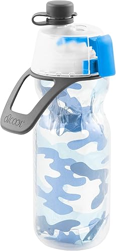 O2COOL Mist 'N Sip - Botella de agua de nebulización 2 en 1, función de niebla y sorbo sin fugas, boquilla superior para niños, botella de agua