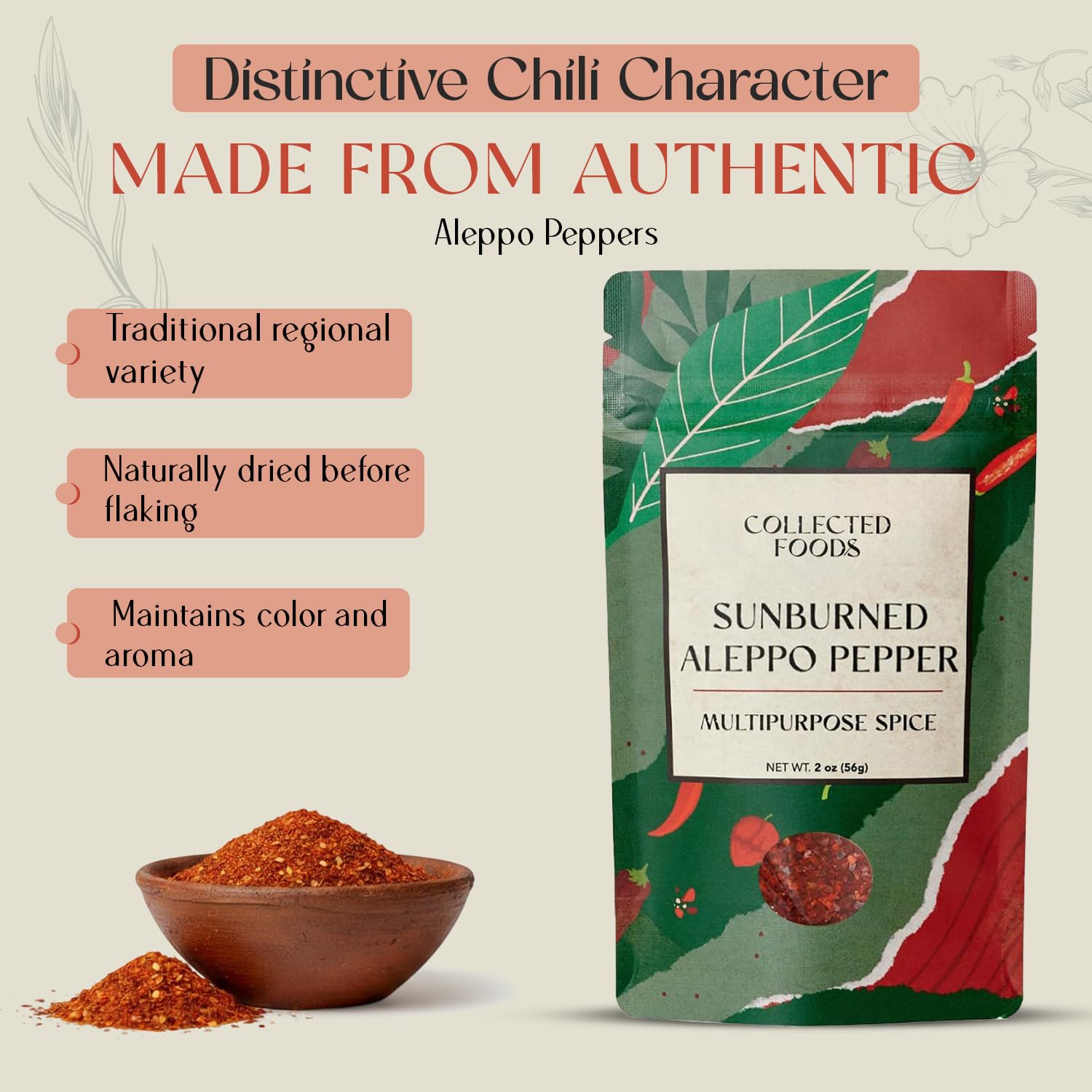 Premium Aleppo Pepper Flakes, Naturally Sun-Dried, Small Batch Spice for Smoky Flavor & Balanced Heat, Gourmet Alternative to Red Chili & Red Pepper, 2oz image 3
