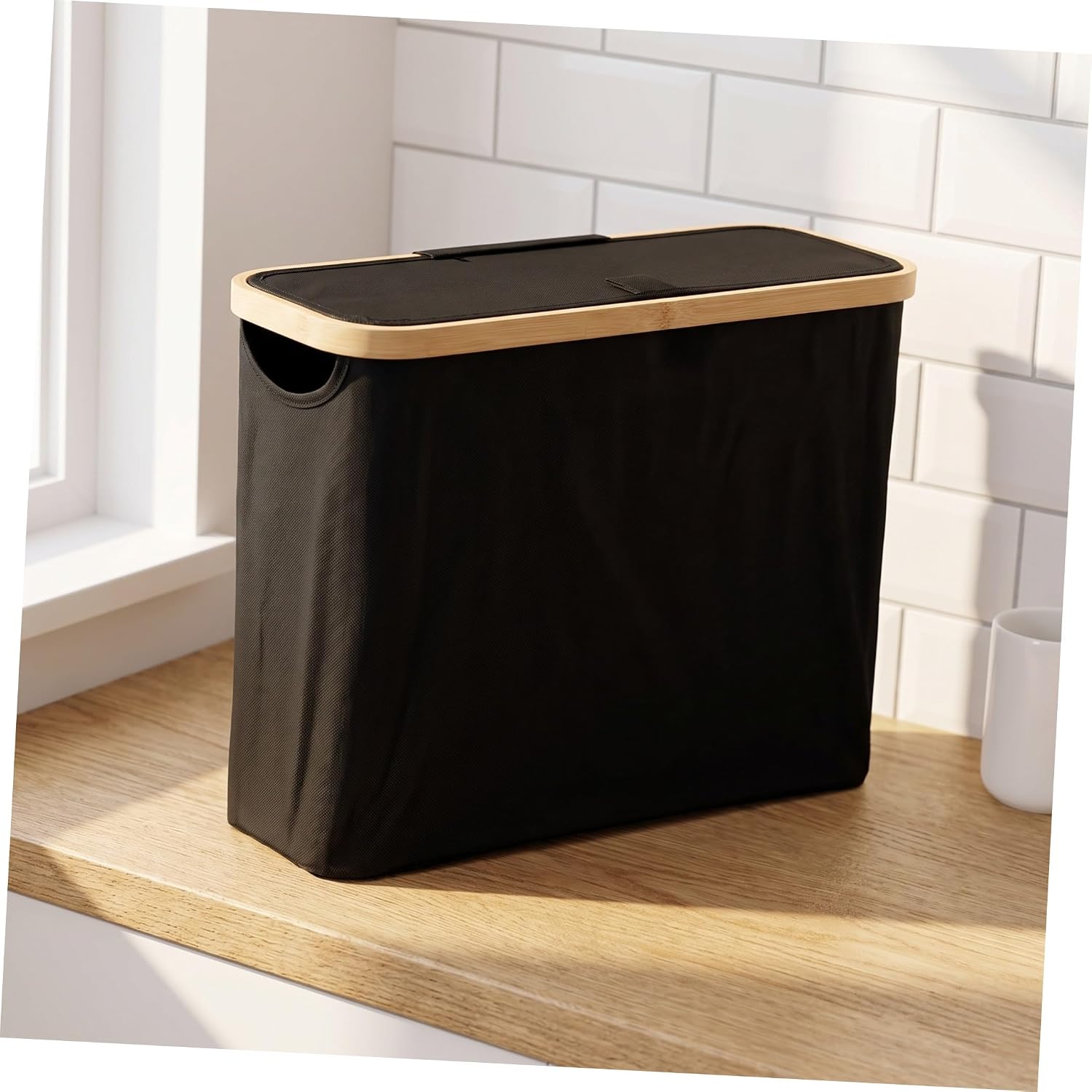 2pcs Toilet Paper Storage Bins with Window, Bamboo Cloth