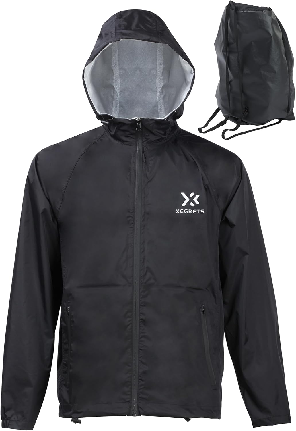 XEGRETS Men’s backpack jacket, waterproof lightweight raincoat, windbreaker for Running, Cycling, Hiking, Golf and Travel. BLACK XEGRETS Men’s backpack jacket, waterproof lightweight raincoat, windbreaker for Running, Cycling, Hiking, Golf and Travel. BLACK