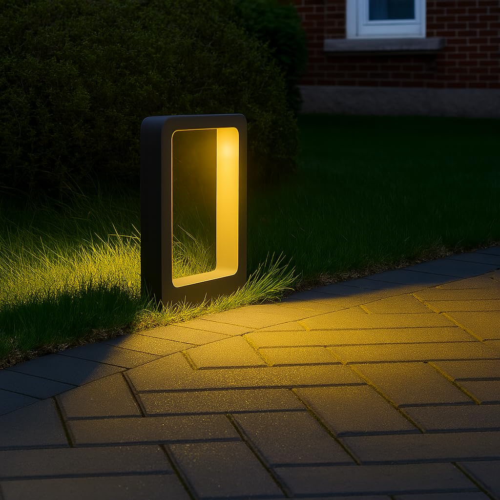 GIGAWATTS G011 Two Leg Garden Light 12W Waterproof Pillar Lamp Outdoor Decor Garden Lights Pole Mount Exterior Lighting Fixture for Home Entrance Main Gate Patio Compound Boundary (Warm White, 1pc)