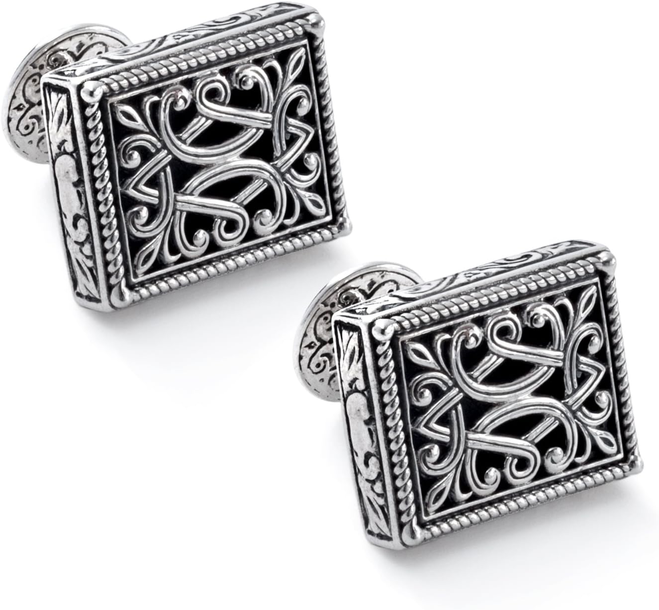 Men's Sterling Silver Rectangle Cufflinks