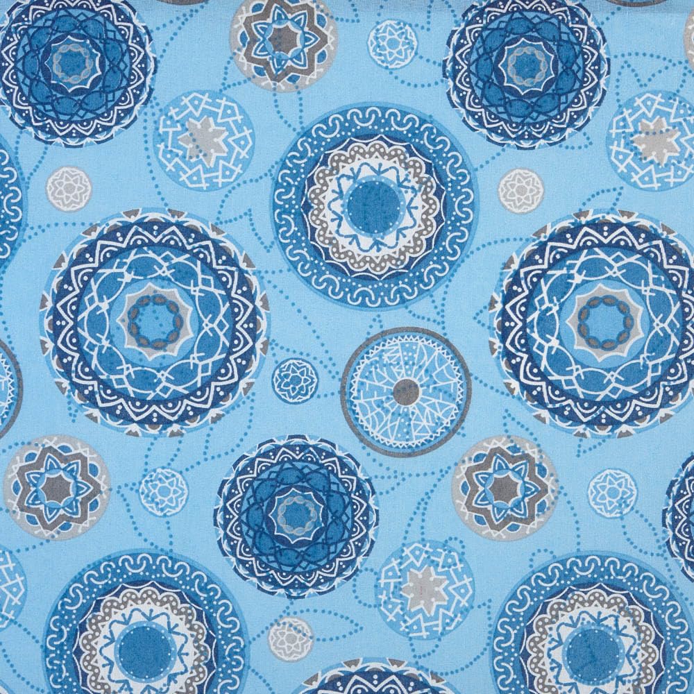 Kt KILOtela - Tela Loneta Estampada, Decoración, Tapizar, Cojines, Cortinas, Bolsos, Manteles, Costura Creativa, 100 cm Largo x 280 cm Ancho, Flores Sevilla, Rosa, Azul ─ 1 Metro — view 28
