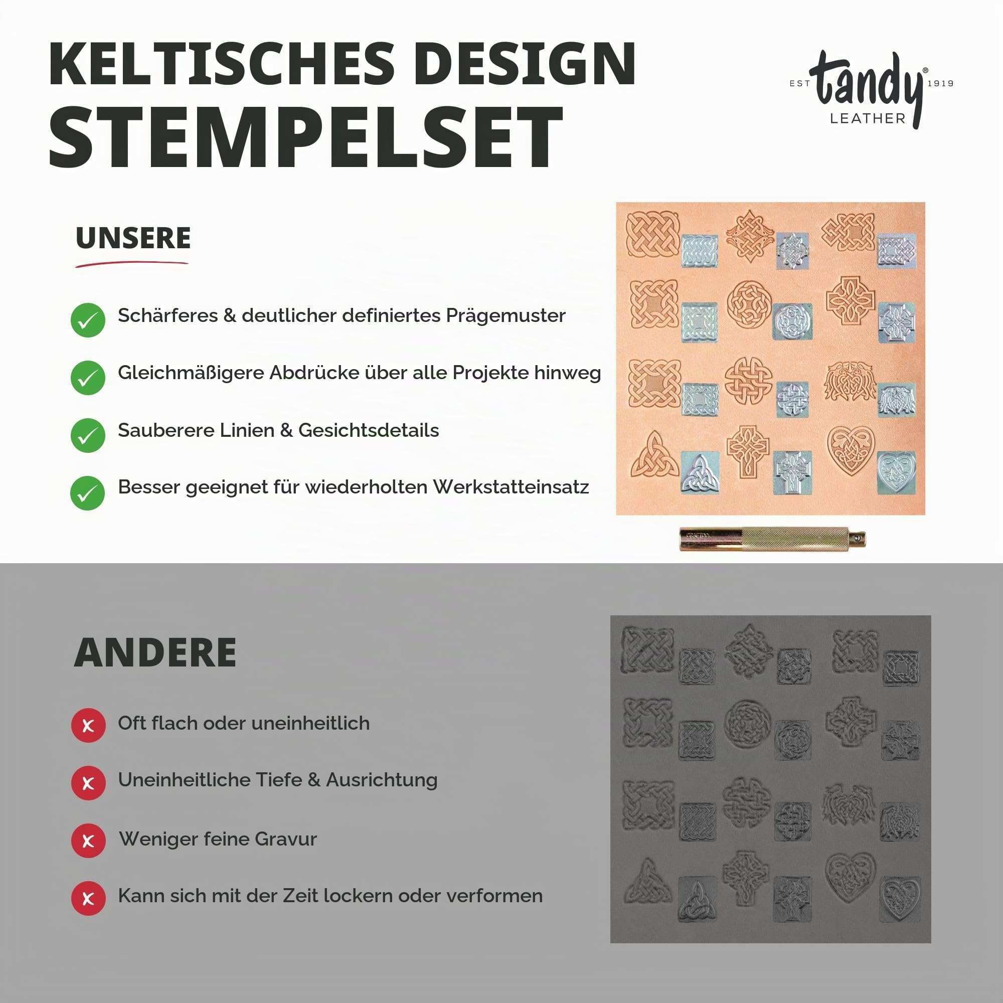 Tandy Leather Keltisches Stempel-Set:, Sonstige, Mehrfarbig, 4.13 x 17.24 x 21.68 cm