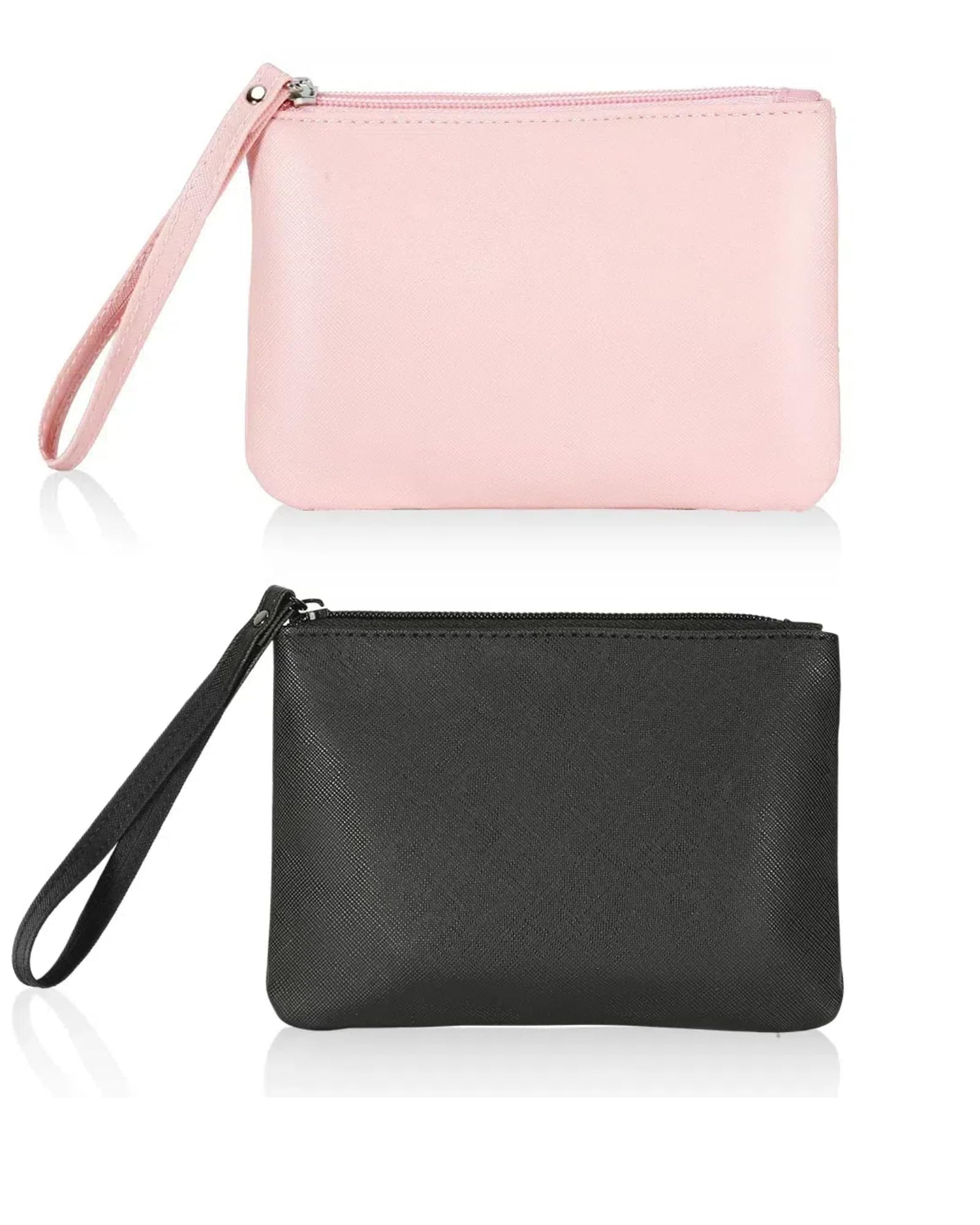 2 Pack Small Zipper Pouch Mini Makeup Bag for Purse Lipstick Cosmetic Travel Make Up Organizer for Women Essentials, Car Change Coin Holder 4.5 x 6.5