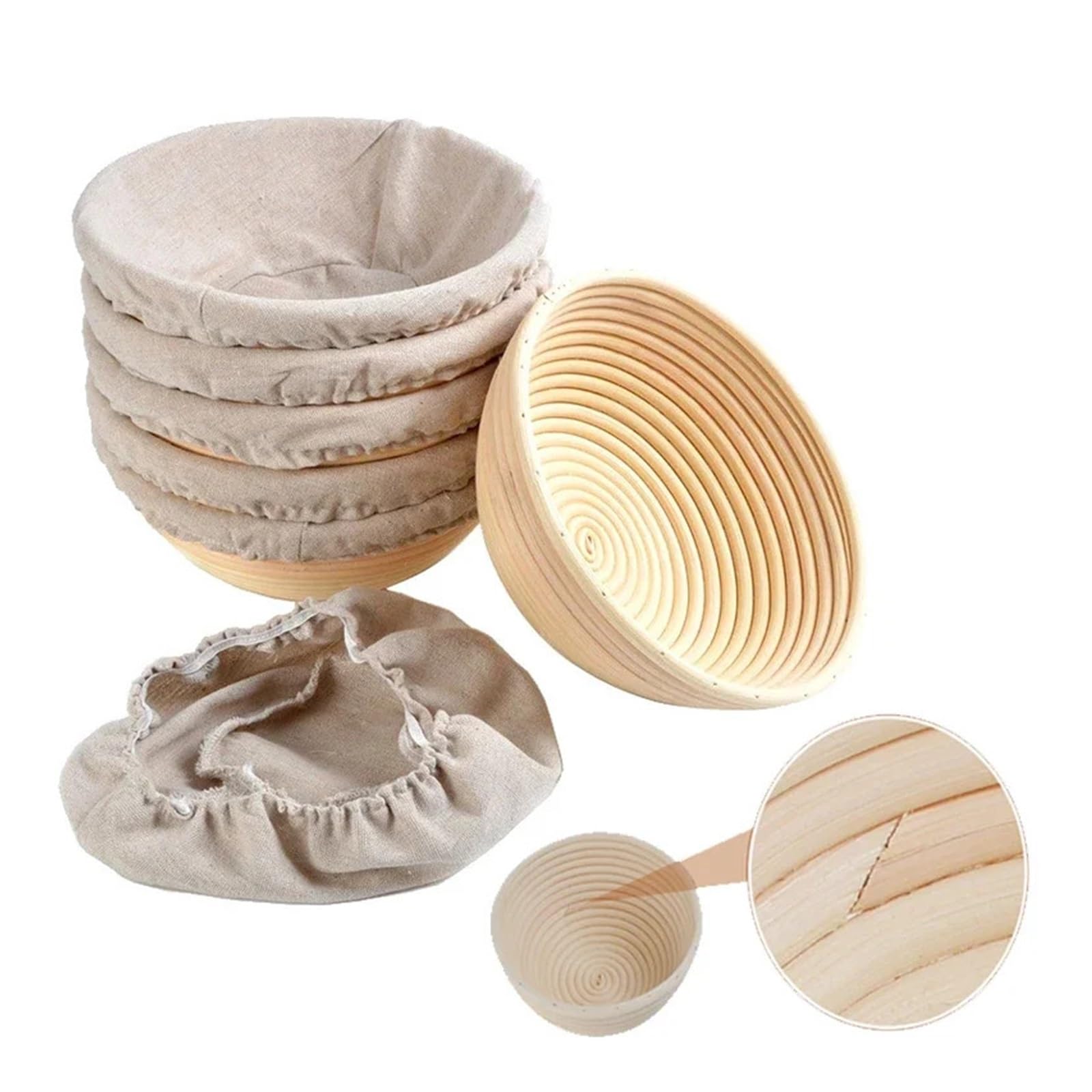 1 szt. Owalny/kołowy/trójkątny koszyk na chleb z rattanu i wikliny do fermentacji ciasta, narzędzie kuchenne chleba(Oval 35X14X7.5)
