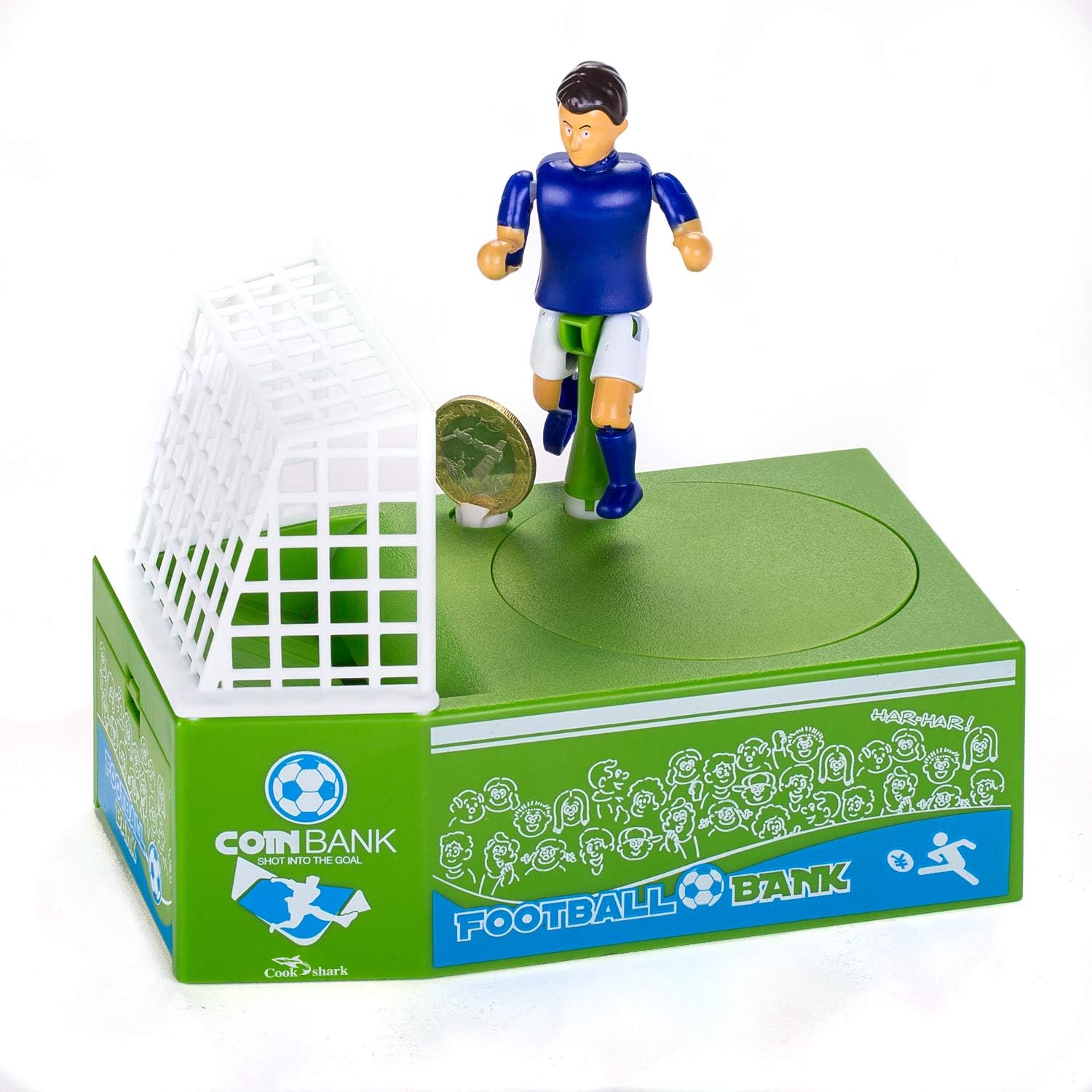 rayinblue Cute Soccer Shooting Coin Bank, Coin Munching Toy Money Box, Football Player Toy Coin Bank, Money Saving Box, Money Bank For Kids