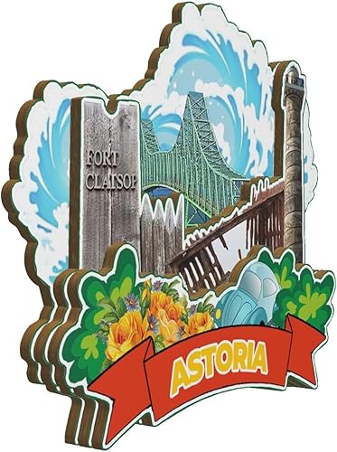 Miniatura 2 de Astoria Oregon USA - Imán de madera para nevera, monumentos en 3D, recuerdos coleccionables, decoración hecha a mano, 3013