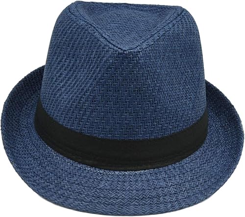 Miniatura 2 de NAVISIMA Sombreros Fedora estilo Panamá de los años 20 para adultos, hombres, mujeres y niños, sombrero de Sun Fedora con banda, sombrero de playa