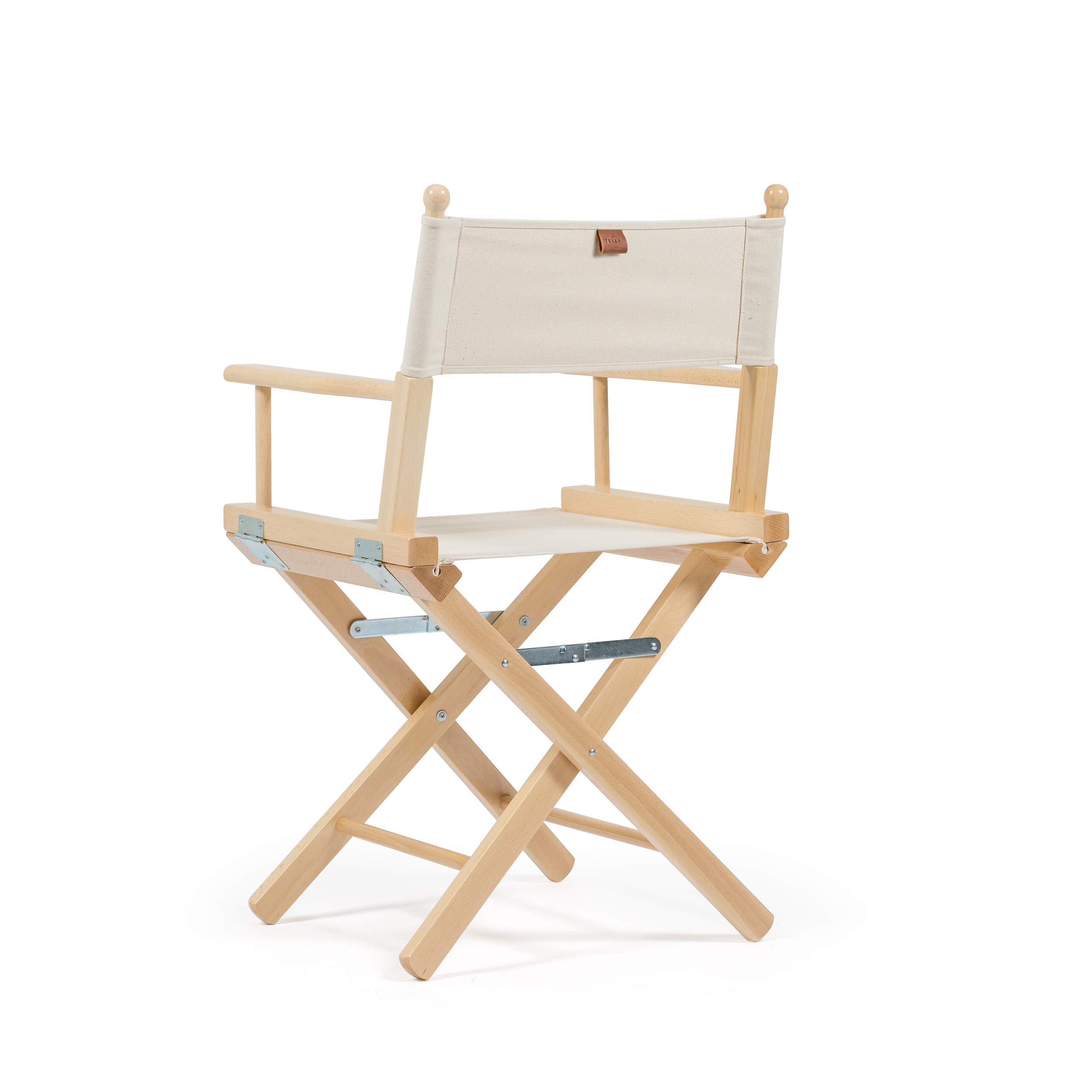 Telami - Sedia Regista - Collezione Classica - Pieghevole e Leggera - Ecru - Legno Tinto Naturale - Made in Italy - Mobili da Esterno - Alta qualità - Legno Massello di Faggio -91 cm x 53 cm x 43 cm