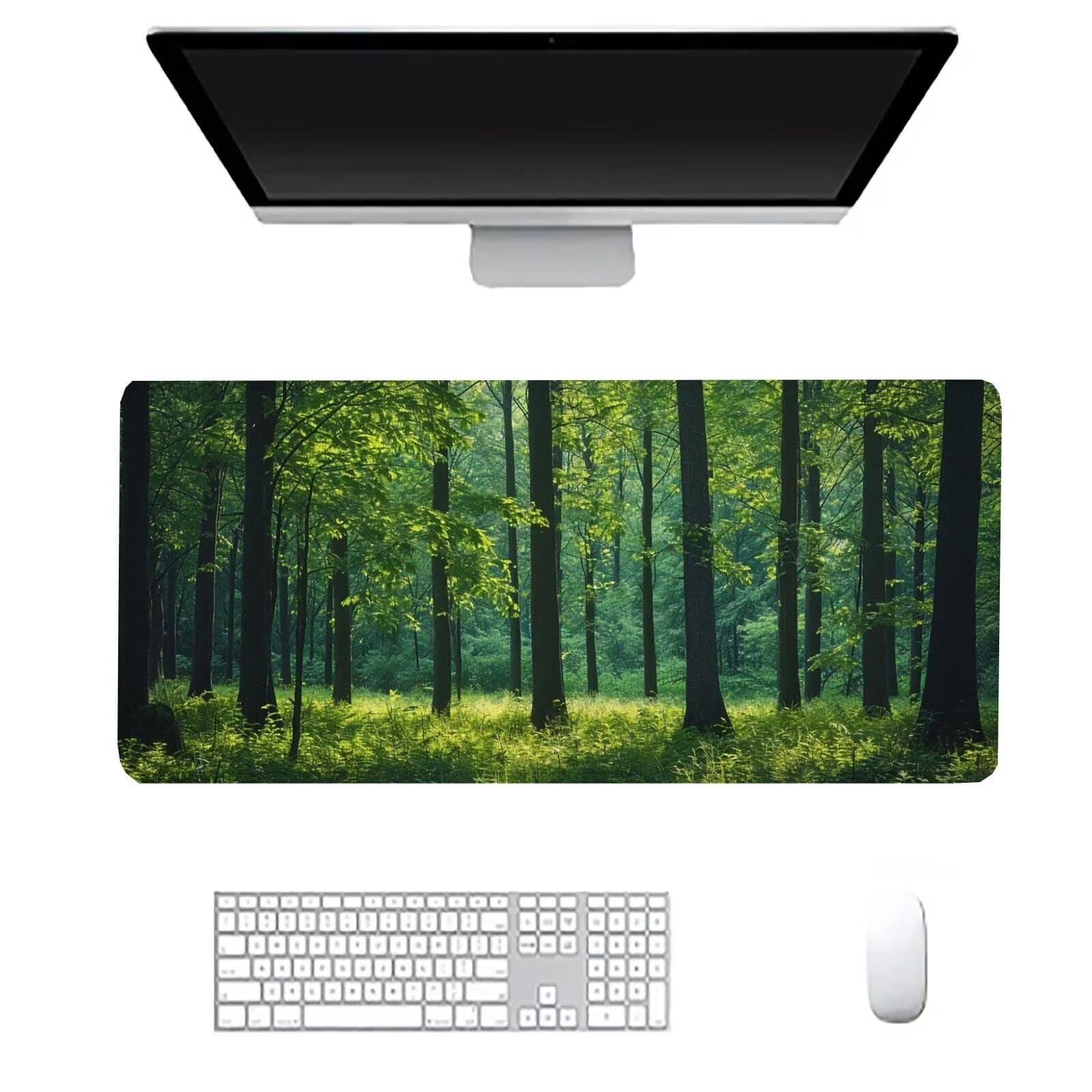 Leśna podkładka pod mysz duża podkładka na biurko gracz zielona podkładka pod mysz XXL 1600 x 800 x 3 mm niestandardowa podkładka pod mysz, ochraniacz na biurko matowe akcesoria biurowe, do domu Deco