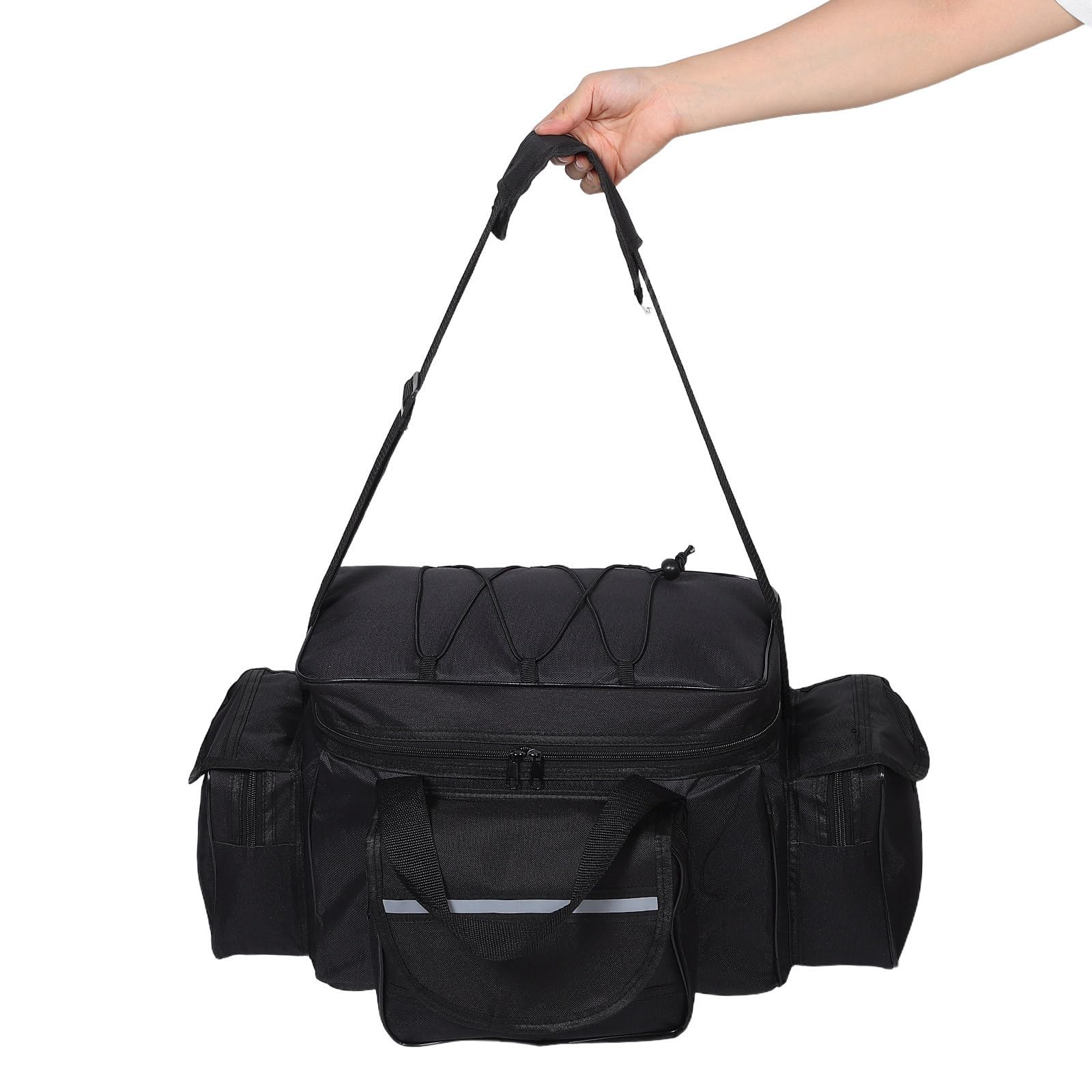 Yardwe Bolsa de Pesca Versátil de Hombro, Gran Capacidad, Nylon Negro