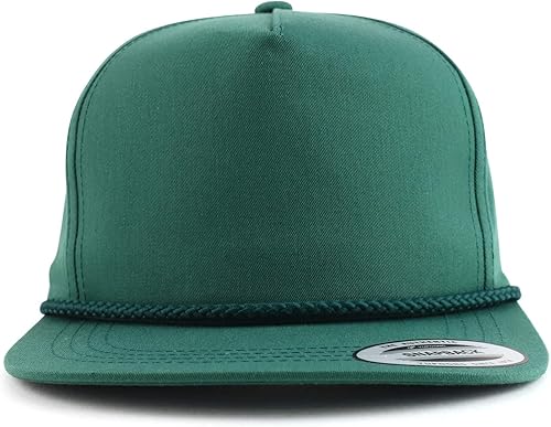 Vista 2 de Trendy Apparel Shop Gorra de golf clásica de 5 paneles Flatbill Snapback Hat