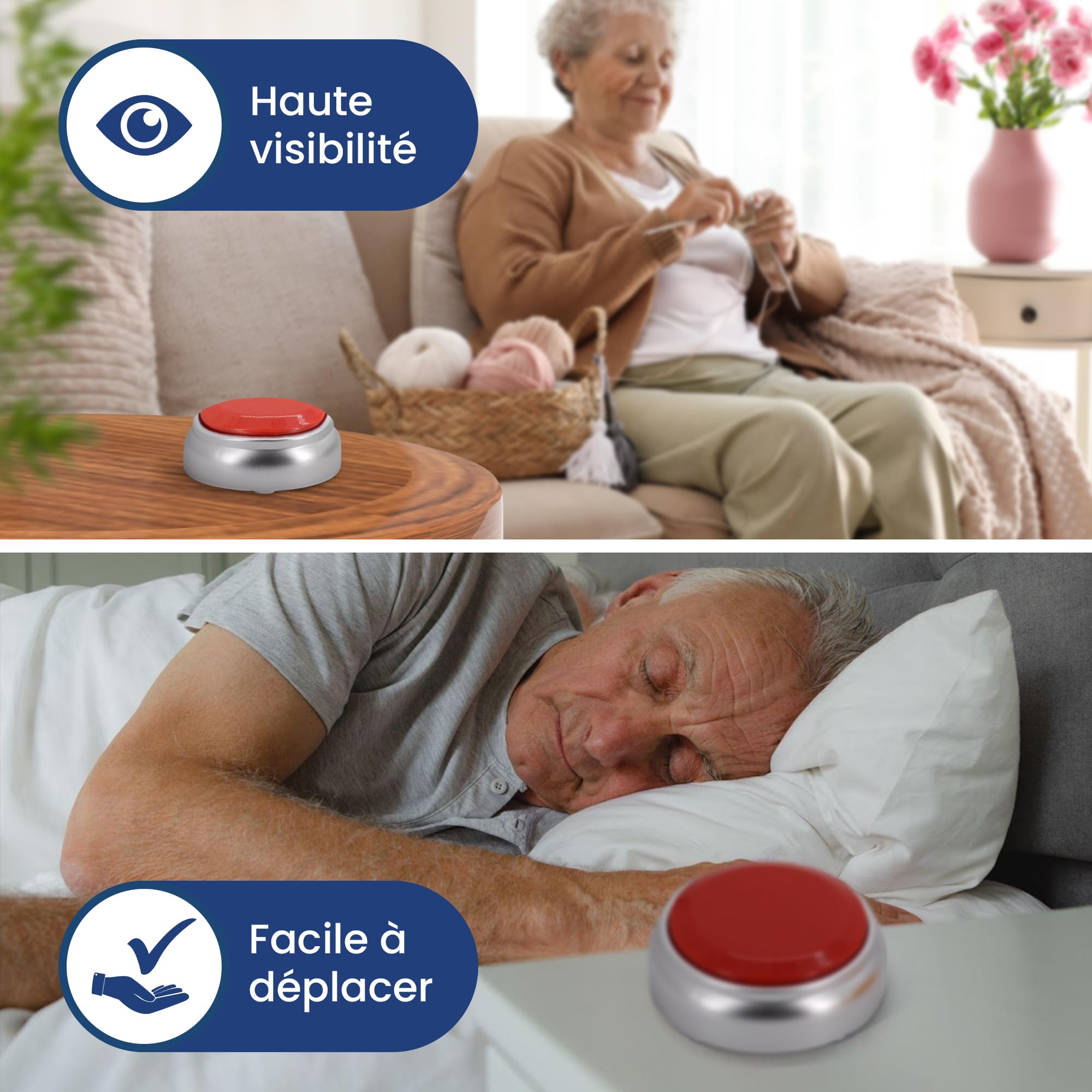 Horloge Parlante pour Malvoyant Format 12 Heures - Plus Facile à Comprendre | Réveil Parlant pour Personne Agées, Alzheimer - Réveil Haute Visibilité, Voix Française - Cadeau pour Personne Aveugle