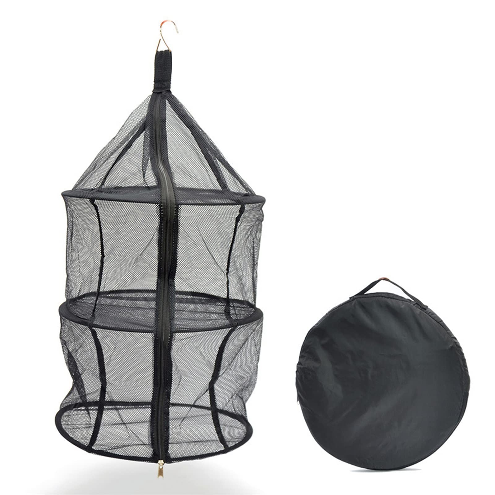 Filet sec suspendu à 3 couches pour intérieur/placard pour organisateur d'herbes Freshner Black Mash Screen avec fermeture éclair de haut en bas avec pochette de rangement (Color : Black, Size : 70x