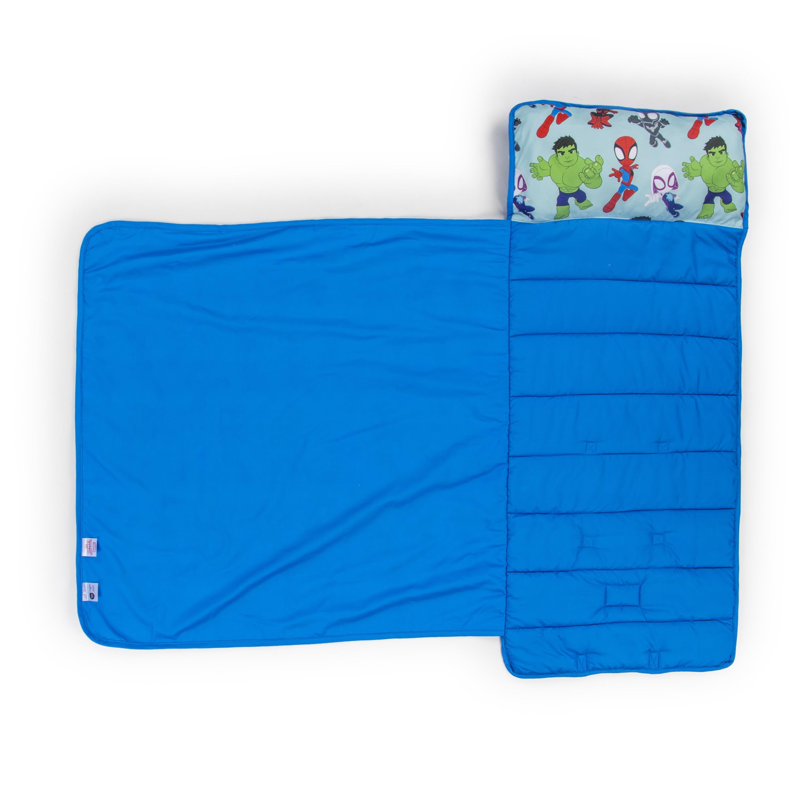 Sac De Couchage Marvel Spidey Avec Oreiller Intégré - Tapis De Sieste Enfant 137 X 61 Cm - Licence Officielle