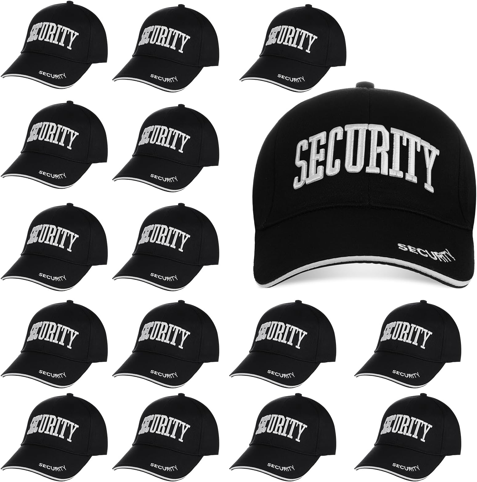 16 Pcs Security Hat Baseball Ball Cap Embroidered Cotton Adjustable Security Cap for Men Women Accessories