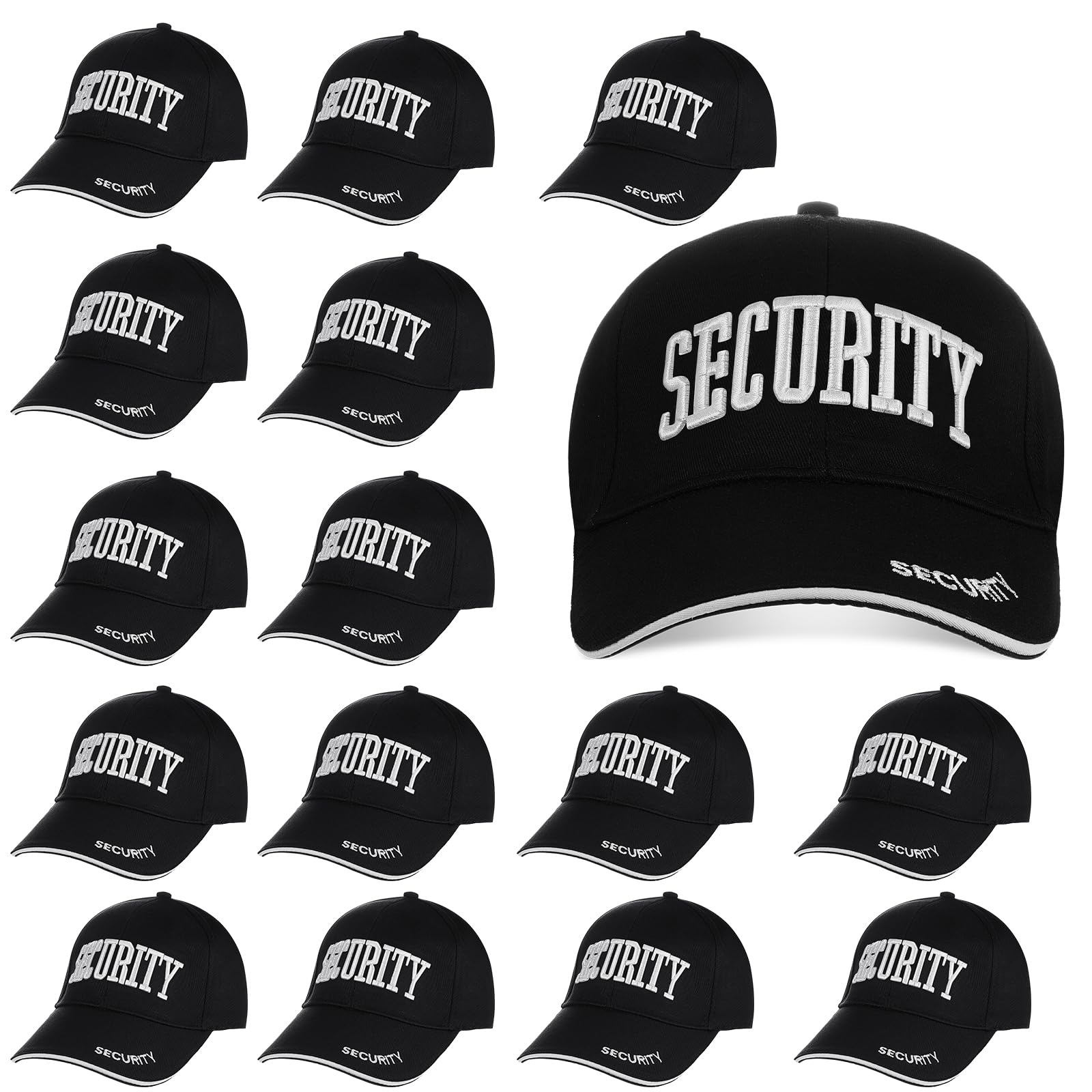 Ramede16 Pcs Security Hat Baseball Ball Cap Embroidered Cotton Adjustable Security Cap for Men Women Accessories
